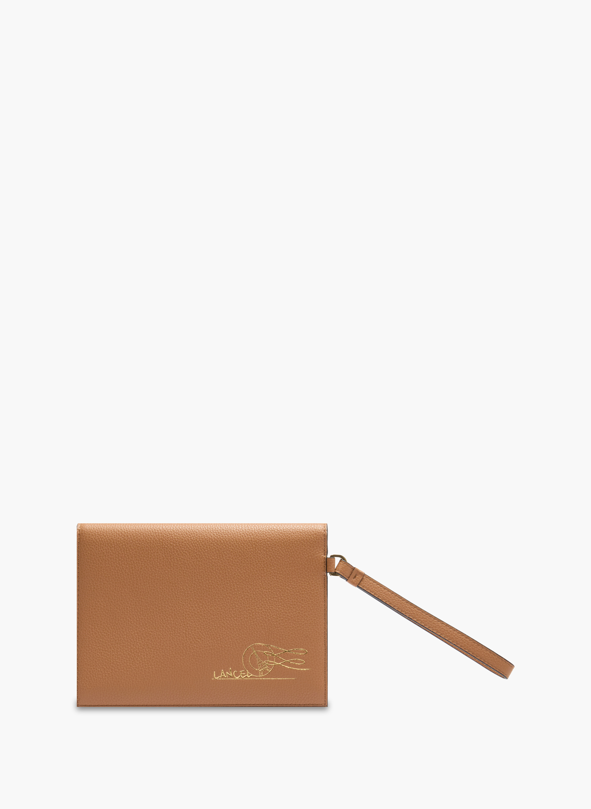 Pochette rabat m enveloppe de lancel en cuir LANCEL Marron