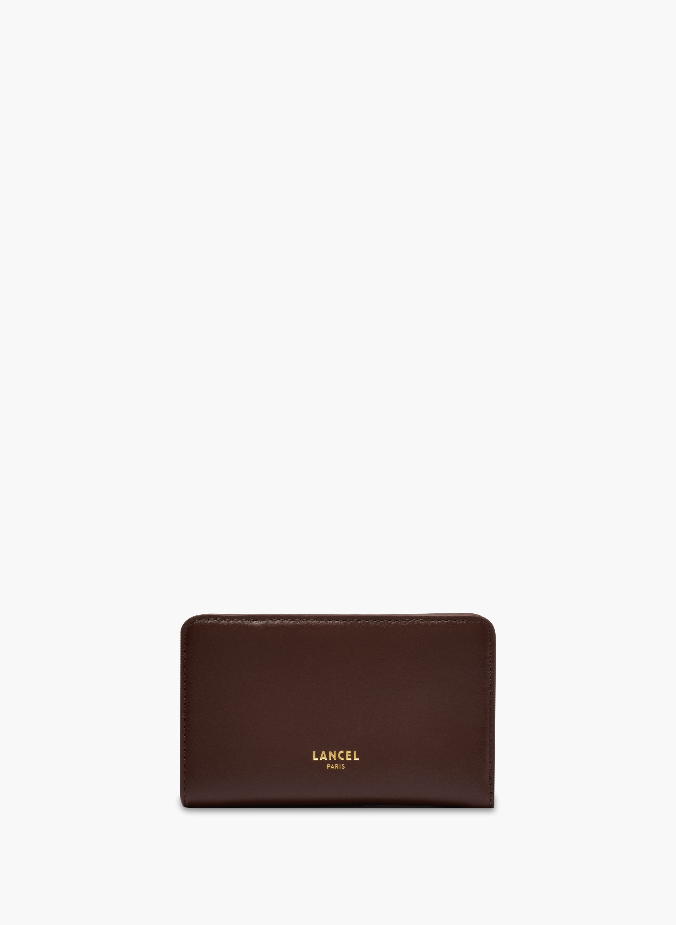 Portefeuille rectangulaire zippé origami de lancel en cuir LANCEL Marron