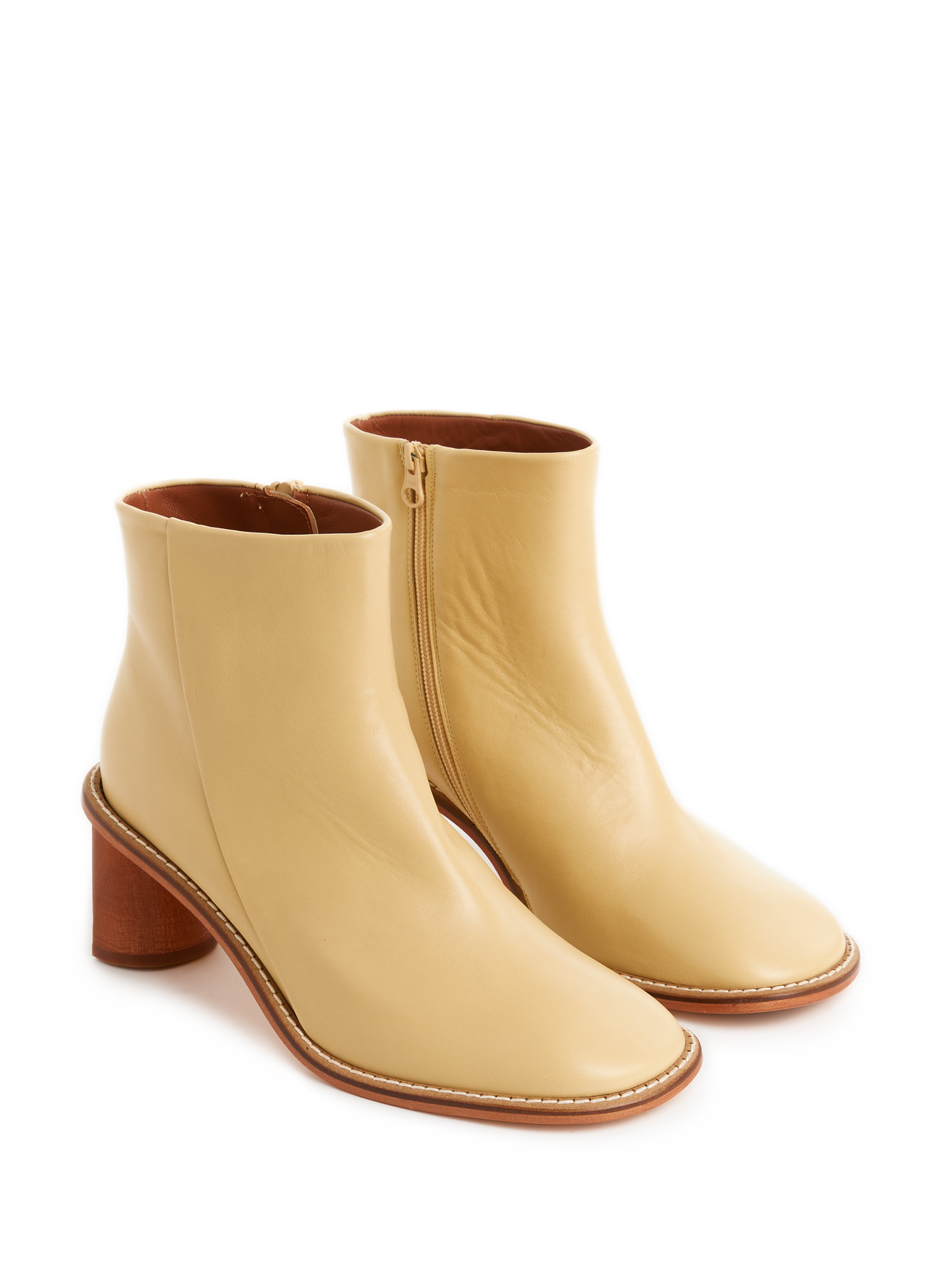 Bottines Edith en cuir nappa REJINA PYO Beige