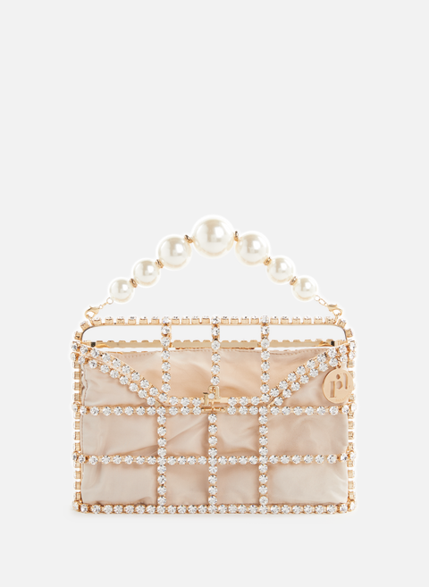 Holli handbag with pearls and crystals Gold ROSANTICA 