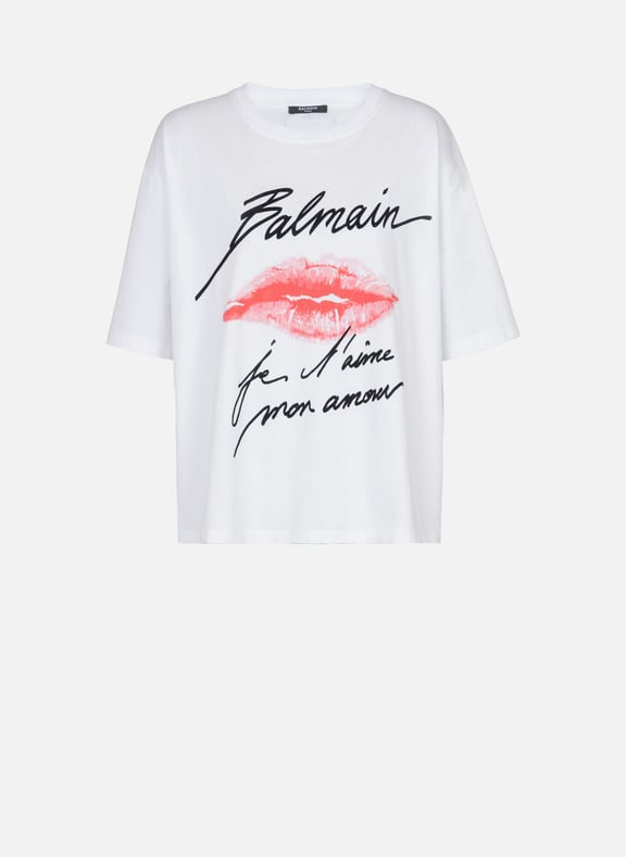 T-shirt à manches courtes imprimé kiss Blanc by BALMAIN BALMAIN T-shirt à manches courtes imprimé kiss Blanc