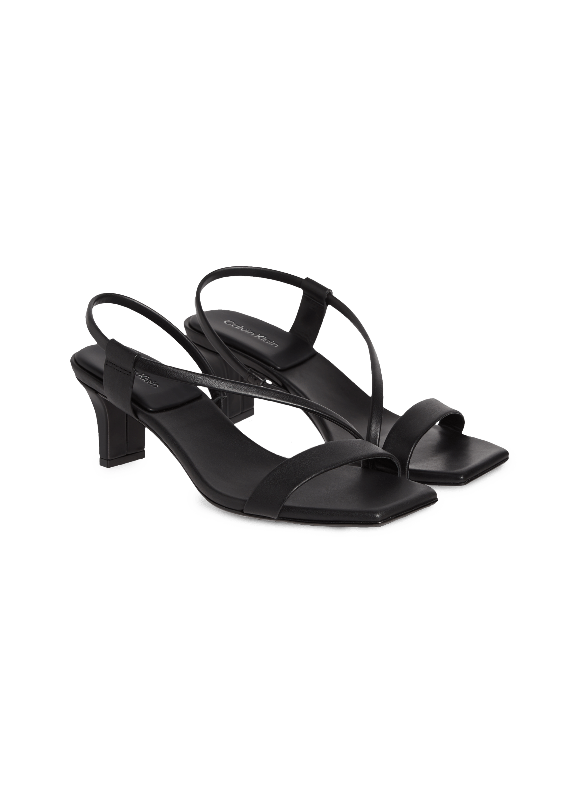 Sandales à talon en cuir CALVIN KLEIN Noir