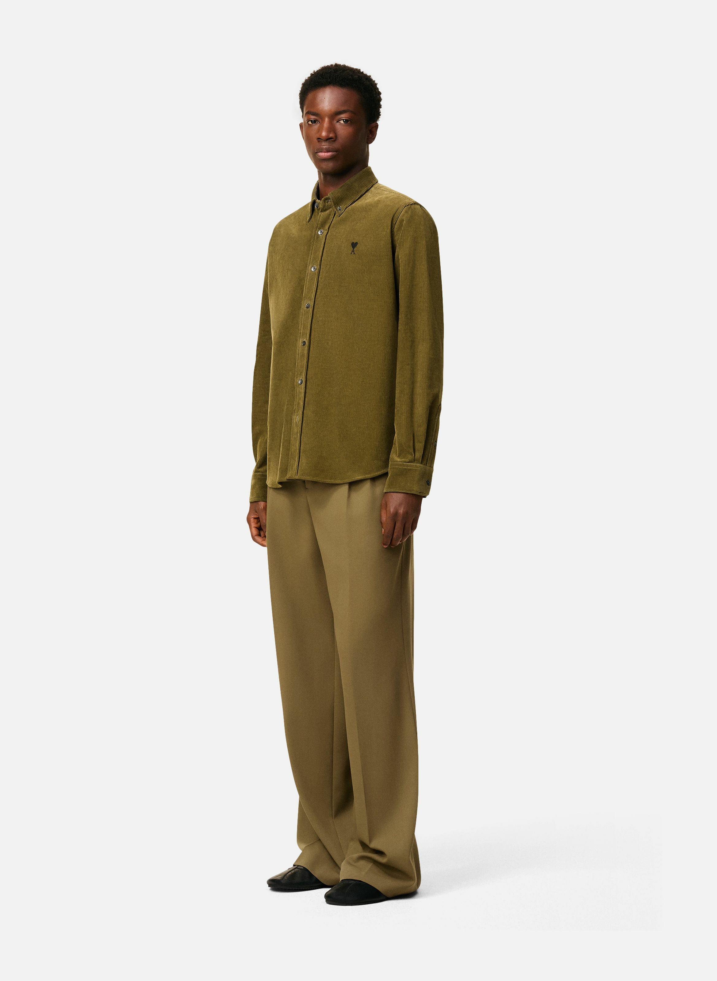 Chemise col boutonné ami de coeur en coton AMI PARIS Vert