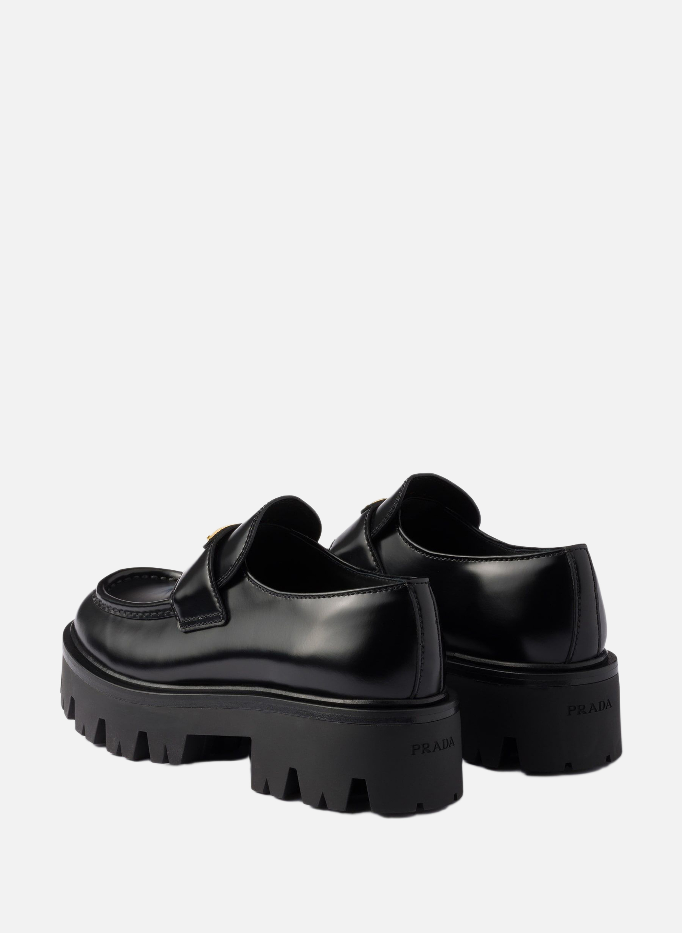 Mocassins en cuir brossé PRADA Noir