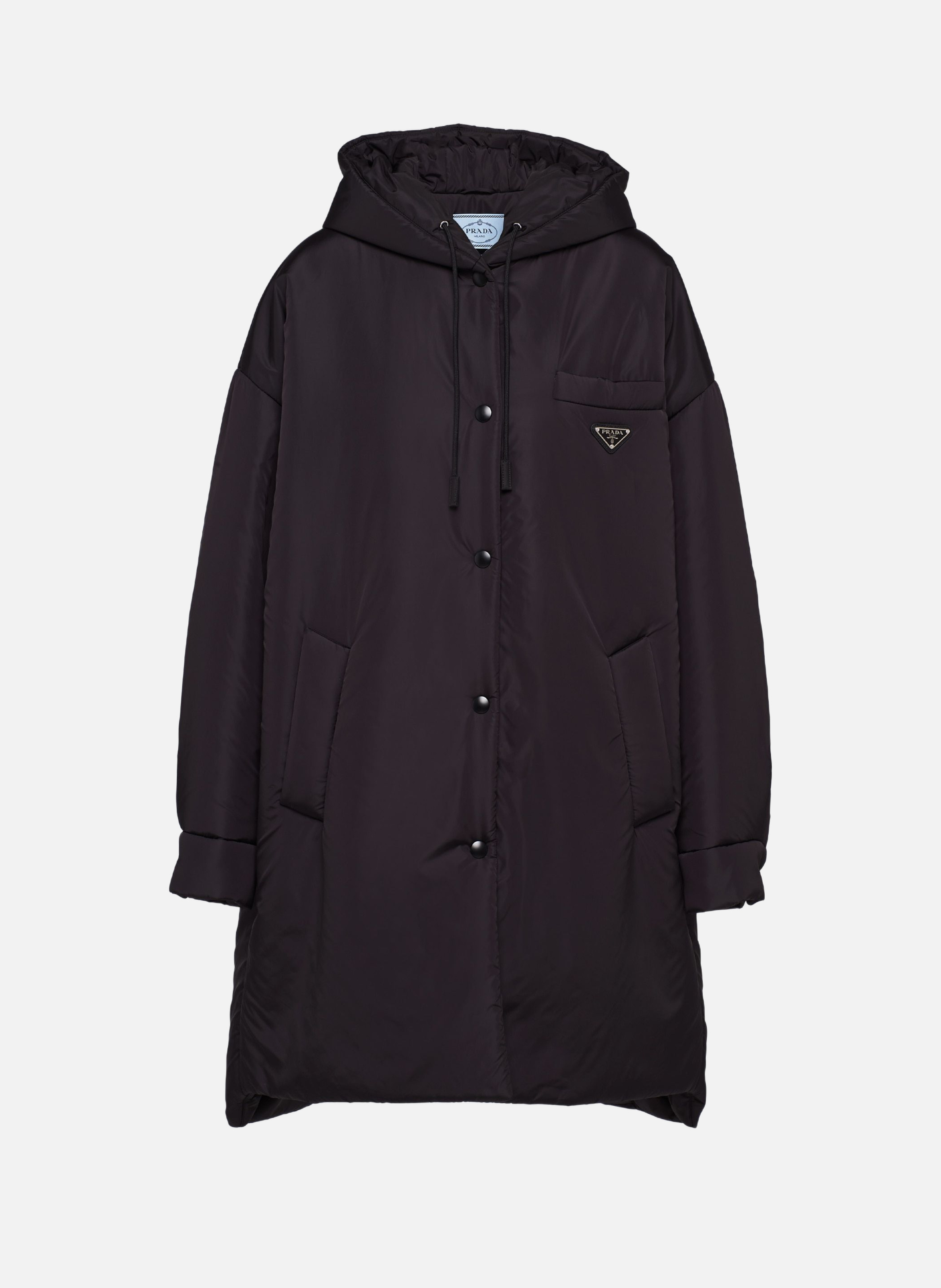 Imperméable oversize en re-nylon léger PRADA Noir