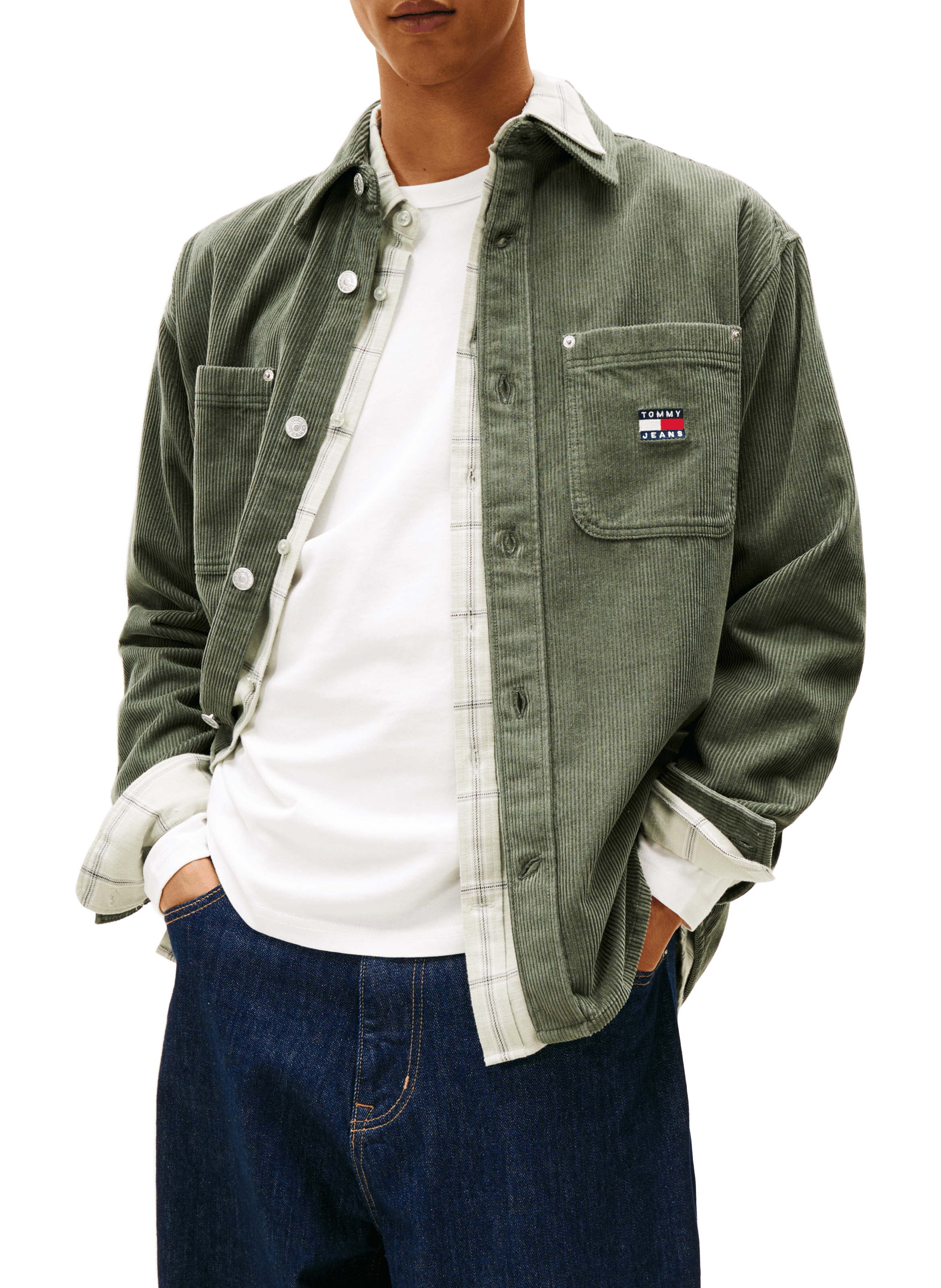 TOMMY HILFIGER Cotton corduroy shirt Green