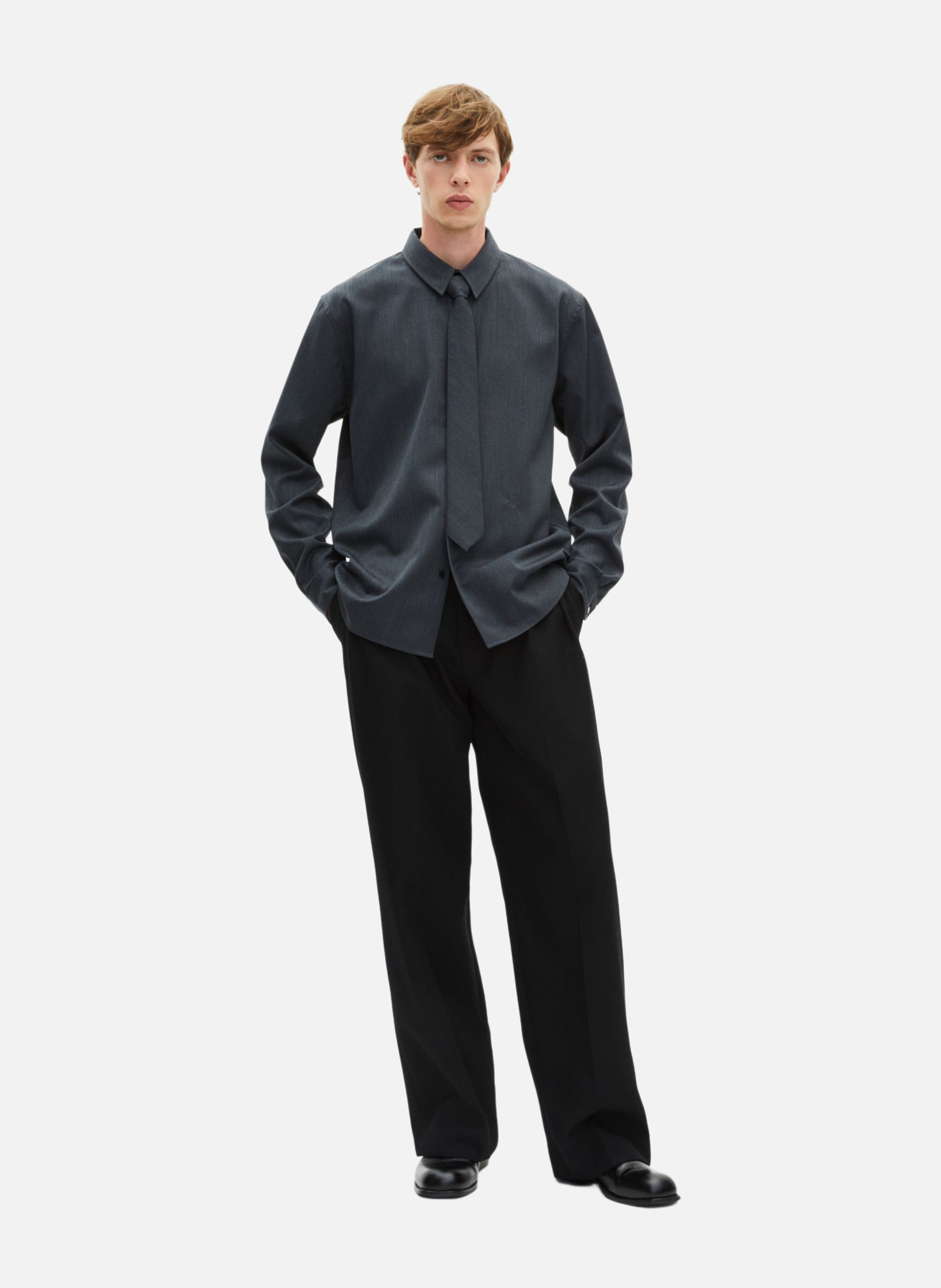 Chemise avec cravate THE KOOPLES Gris