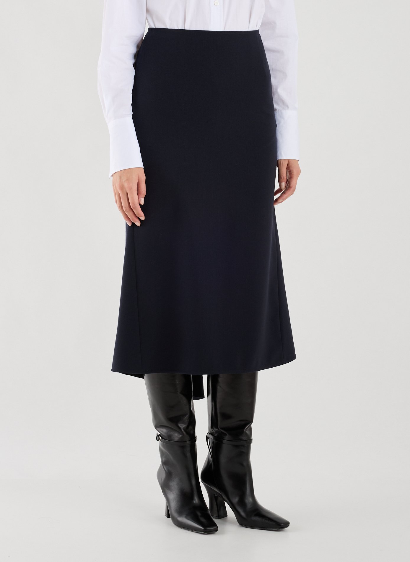 VICTORIA BECKHAM Flared Skirt with Kick Detail Blue