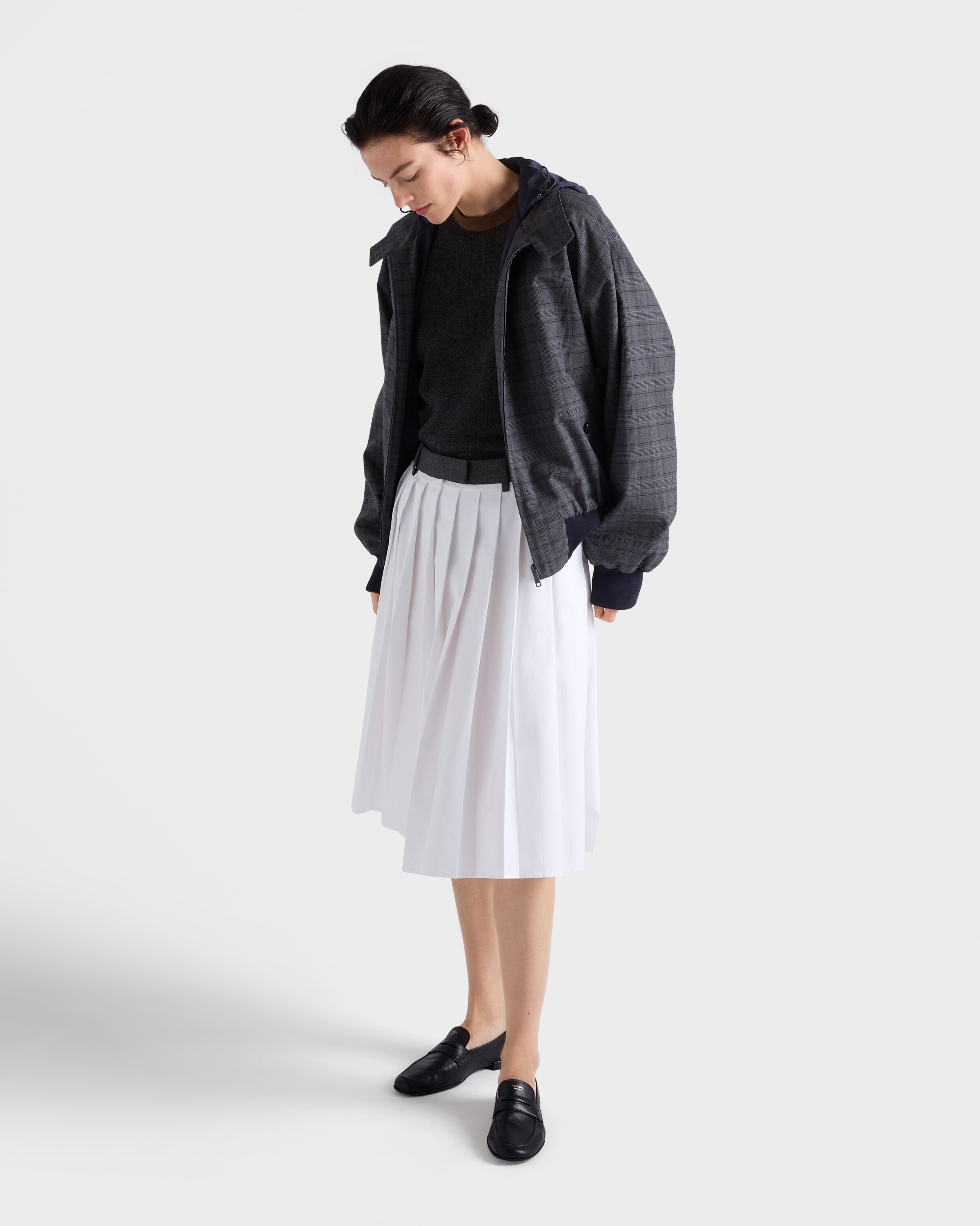 Mocassins shuffle en cuir effet vieilli PRADA Noir