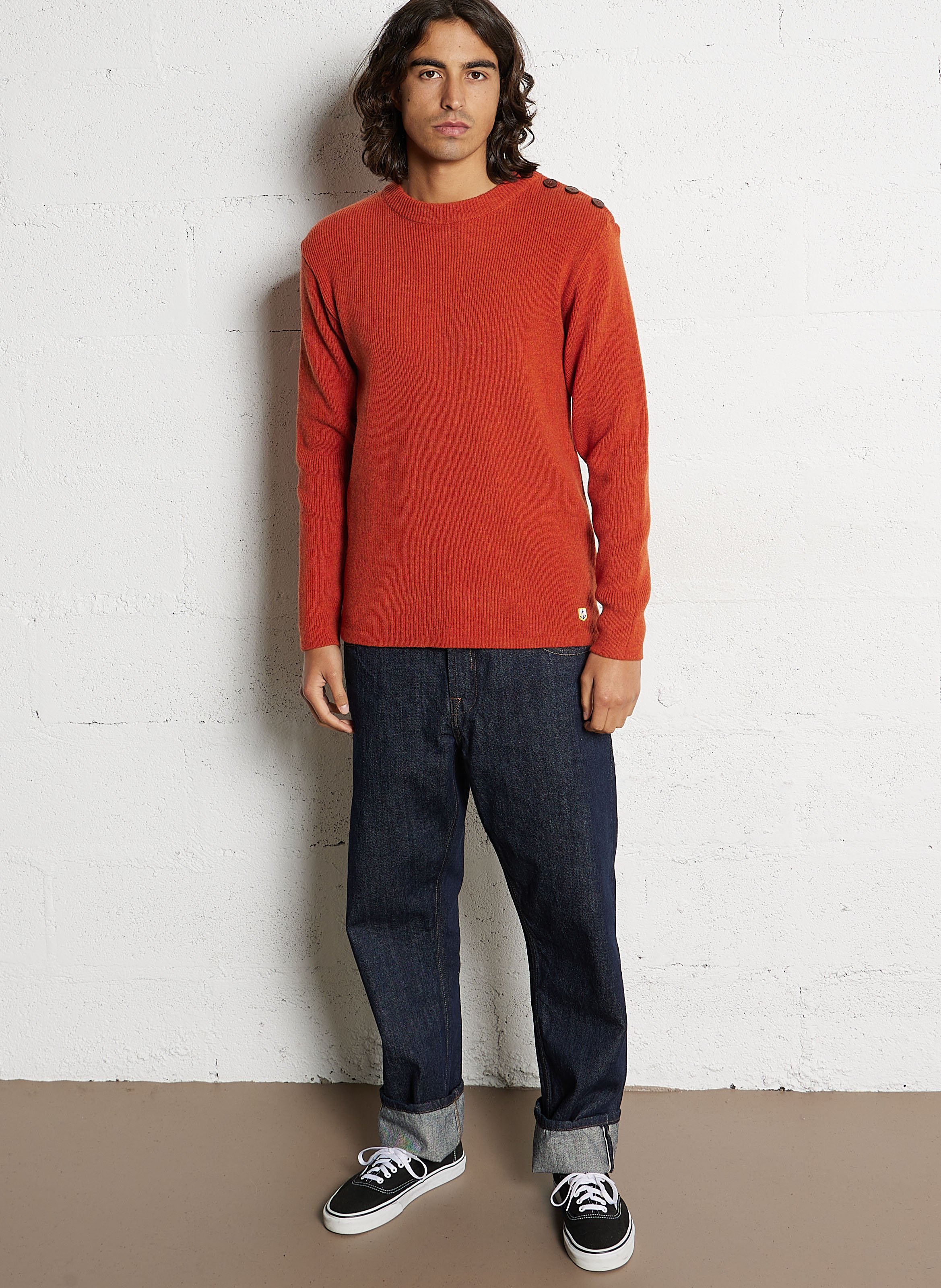 Pull col rond en laine d'agneau ARMOR-LUX Rouge