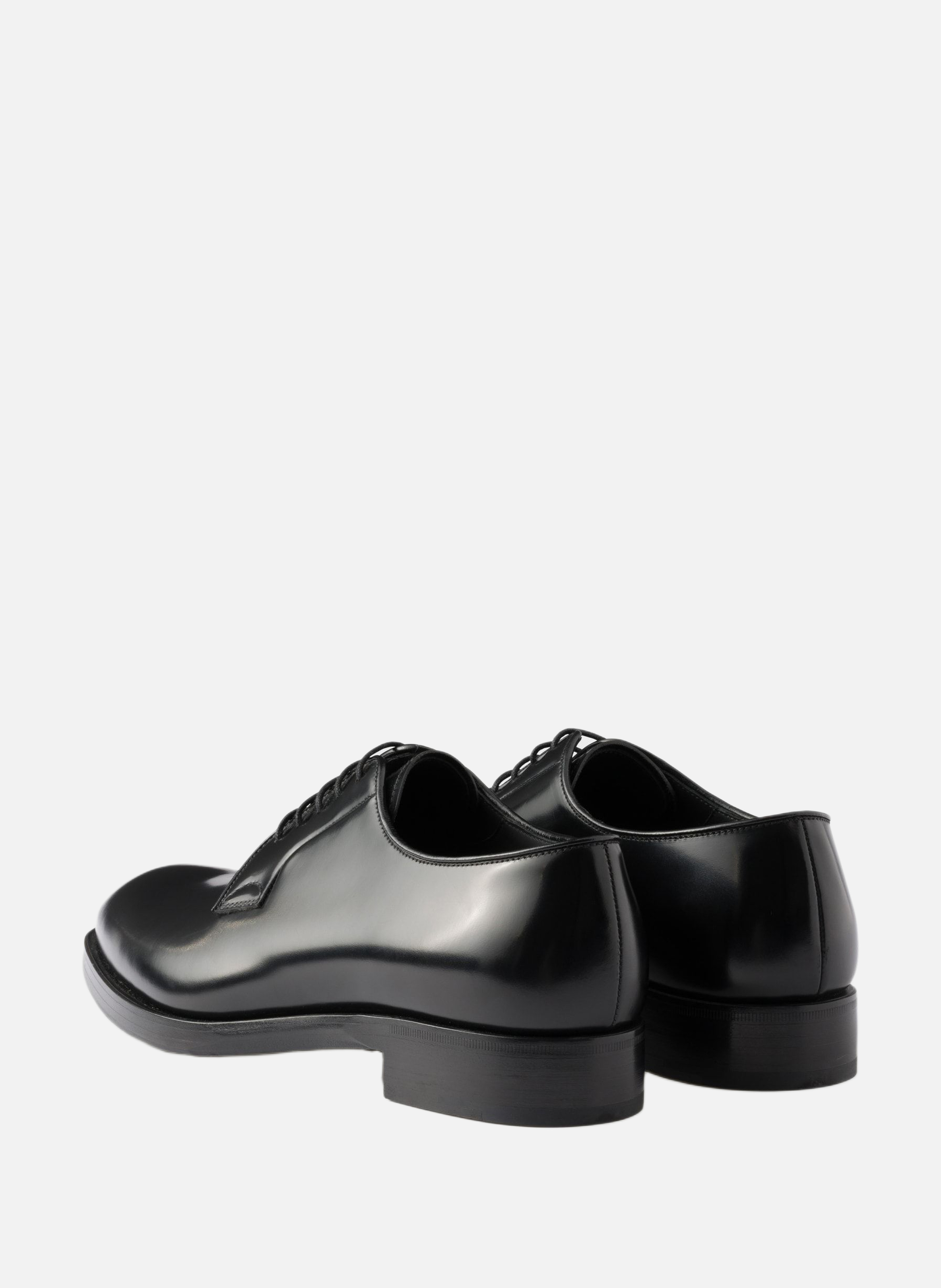 Chaussures à lacets en cuir brossé PRADA Noir