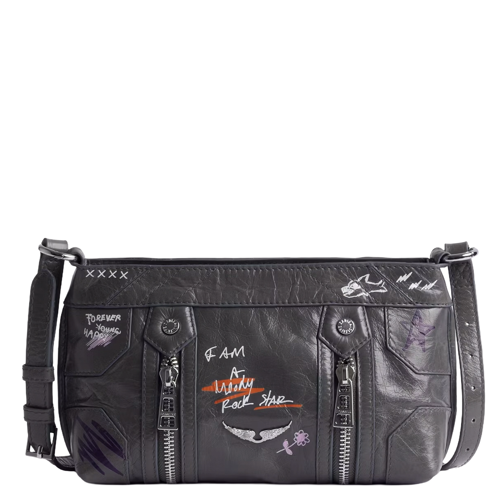 Sac banvoulière en cuir sunny mood ZADIG&VOLTAIRE Gris