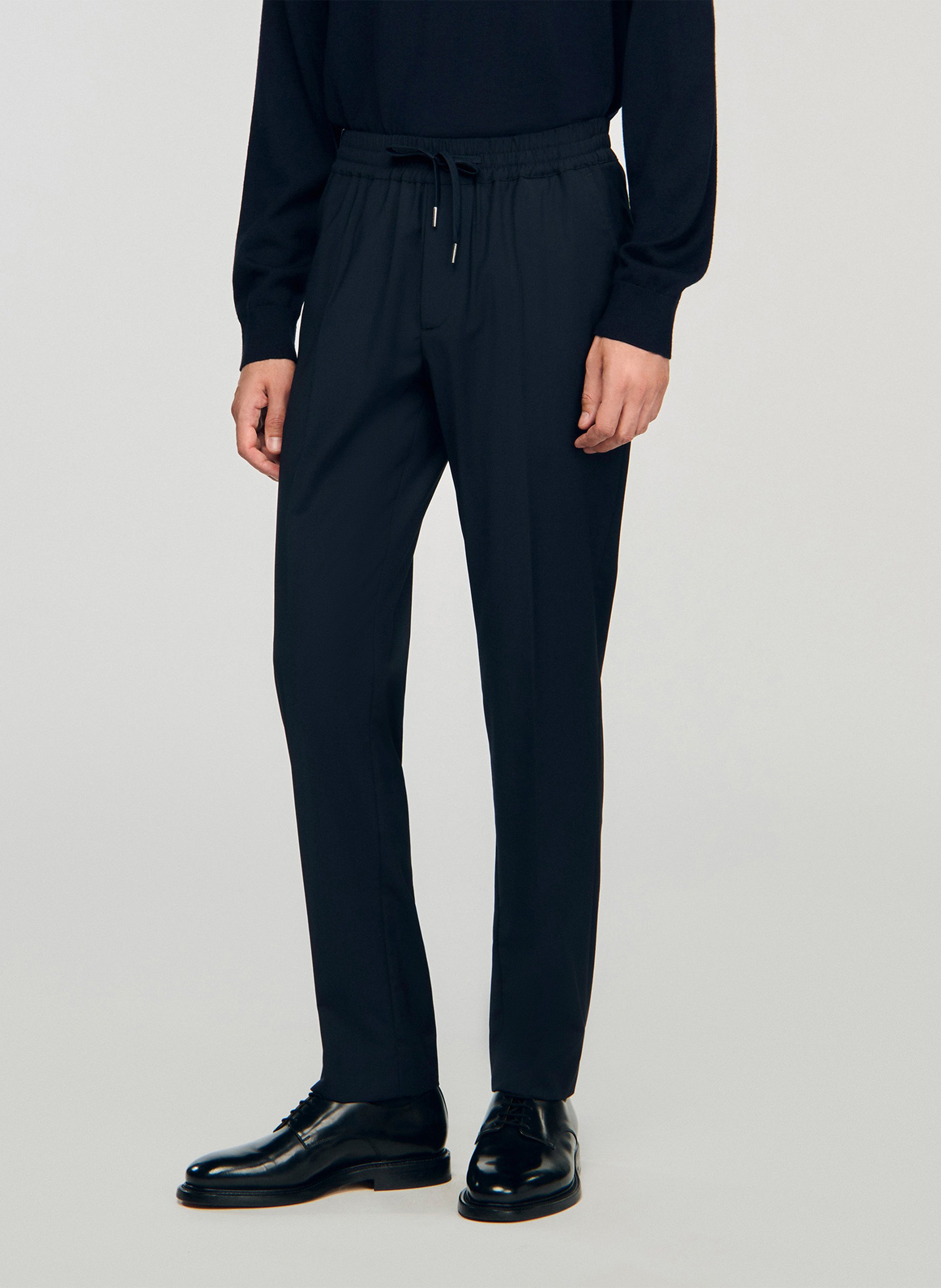 Pantalon droit élastiqué SANDRO Bleu