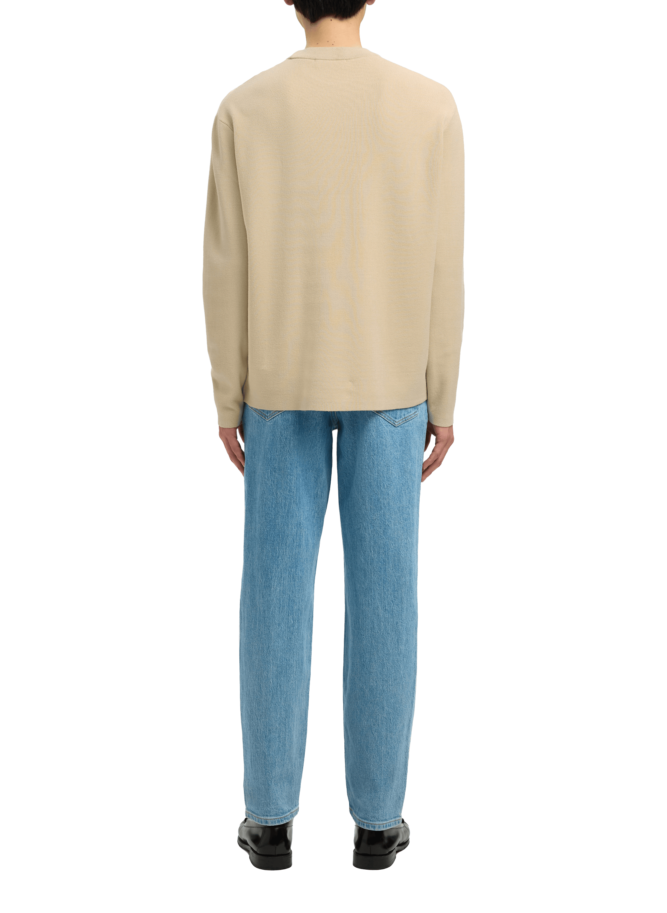 Pull droit à col côtelé SELECTED Beige