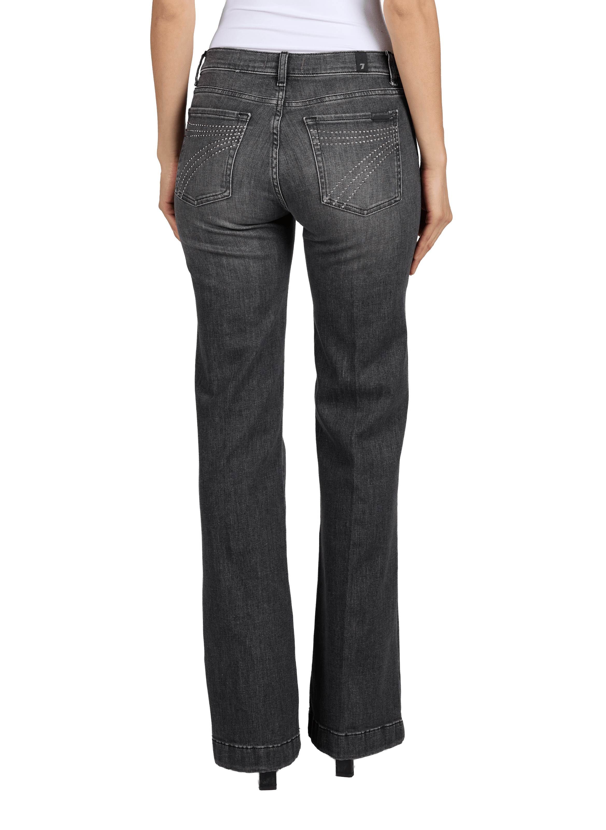 Jeans flare Dojo en coton mélangé 7 FOR ALL MANKIND Gris