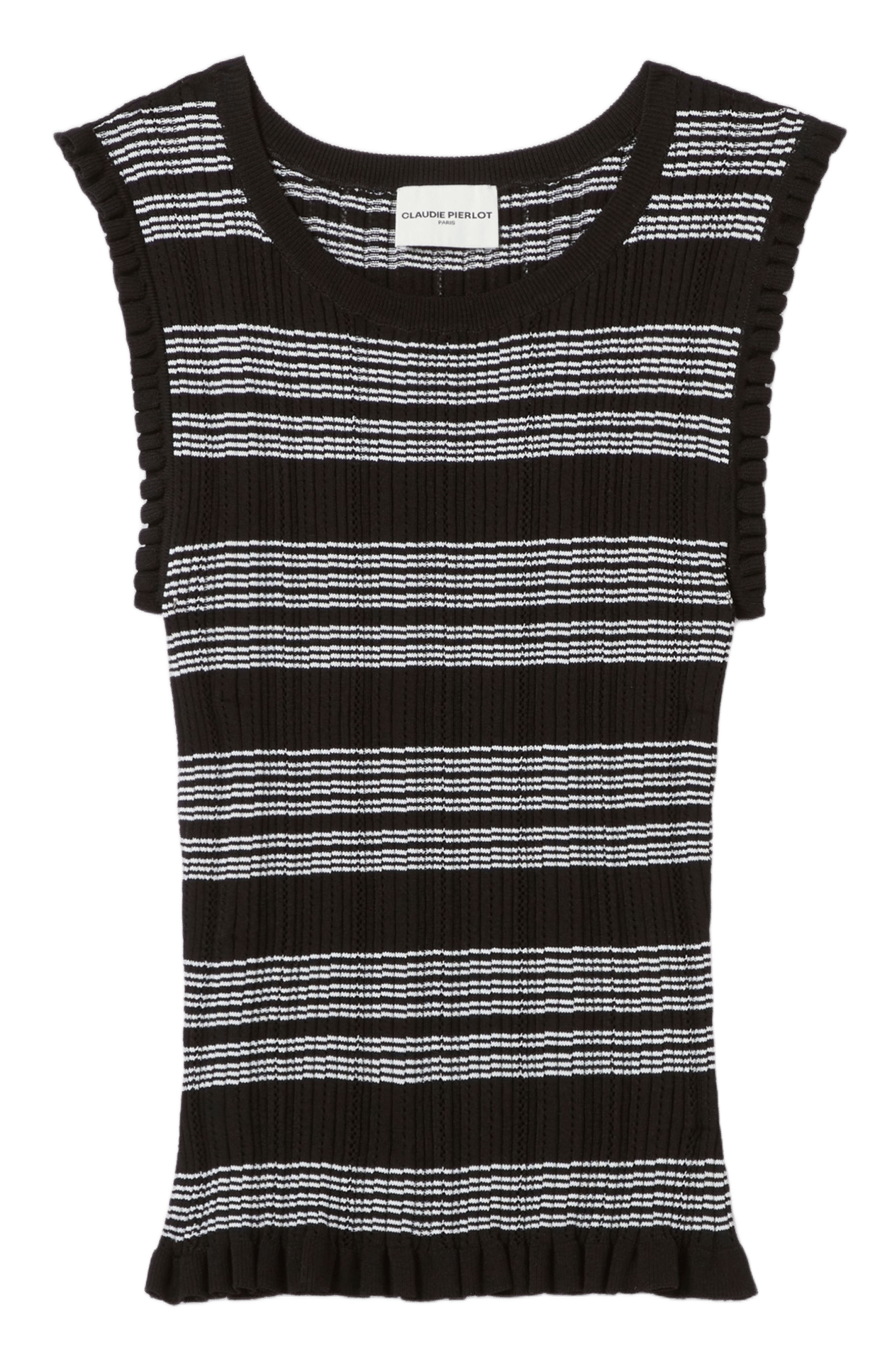 Top col rond à rayures CLAUDIE PIERLOT Multicolore