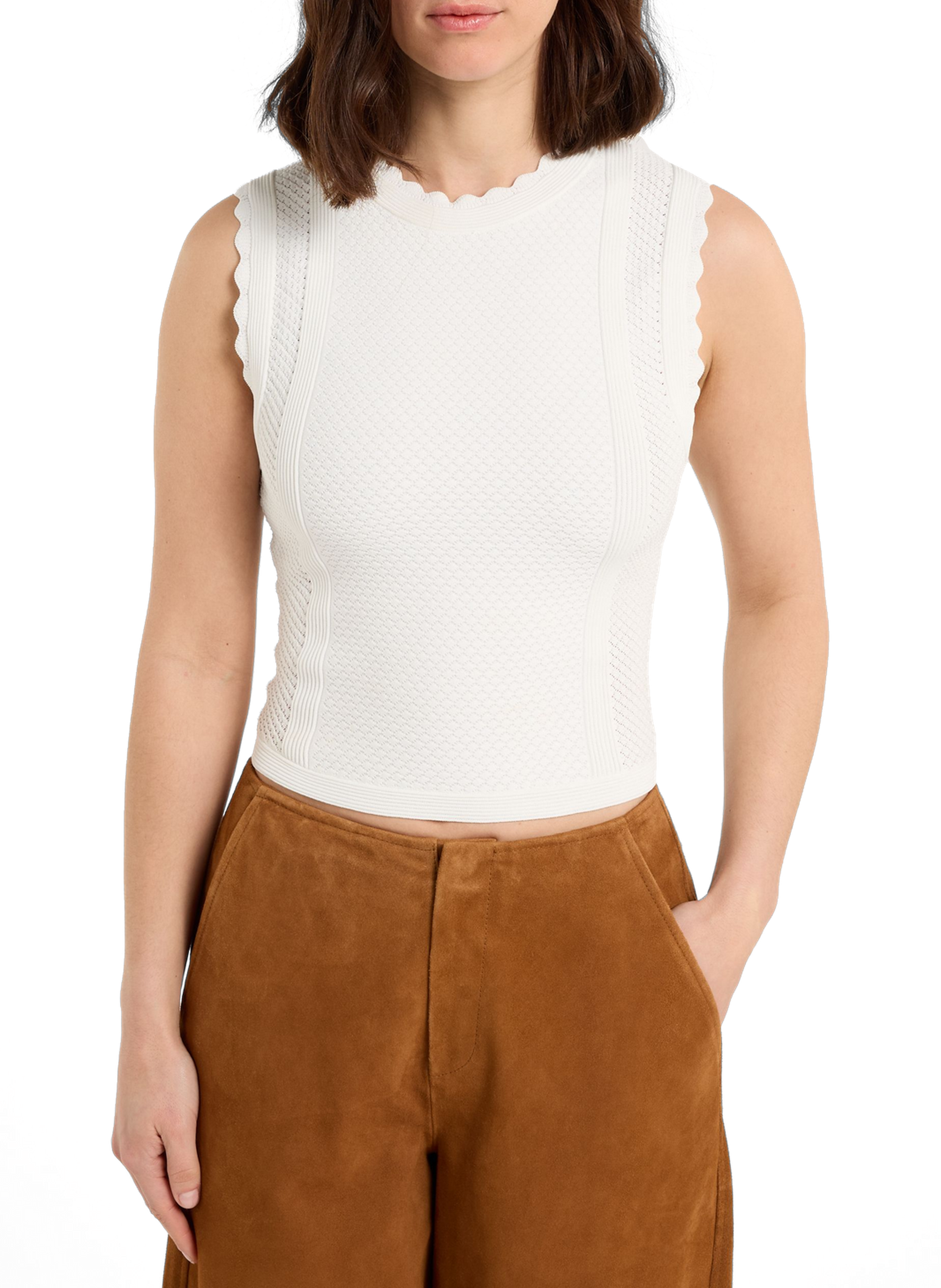 Top Auror en maille SAISON 1865 Blanc