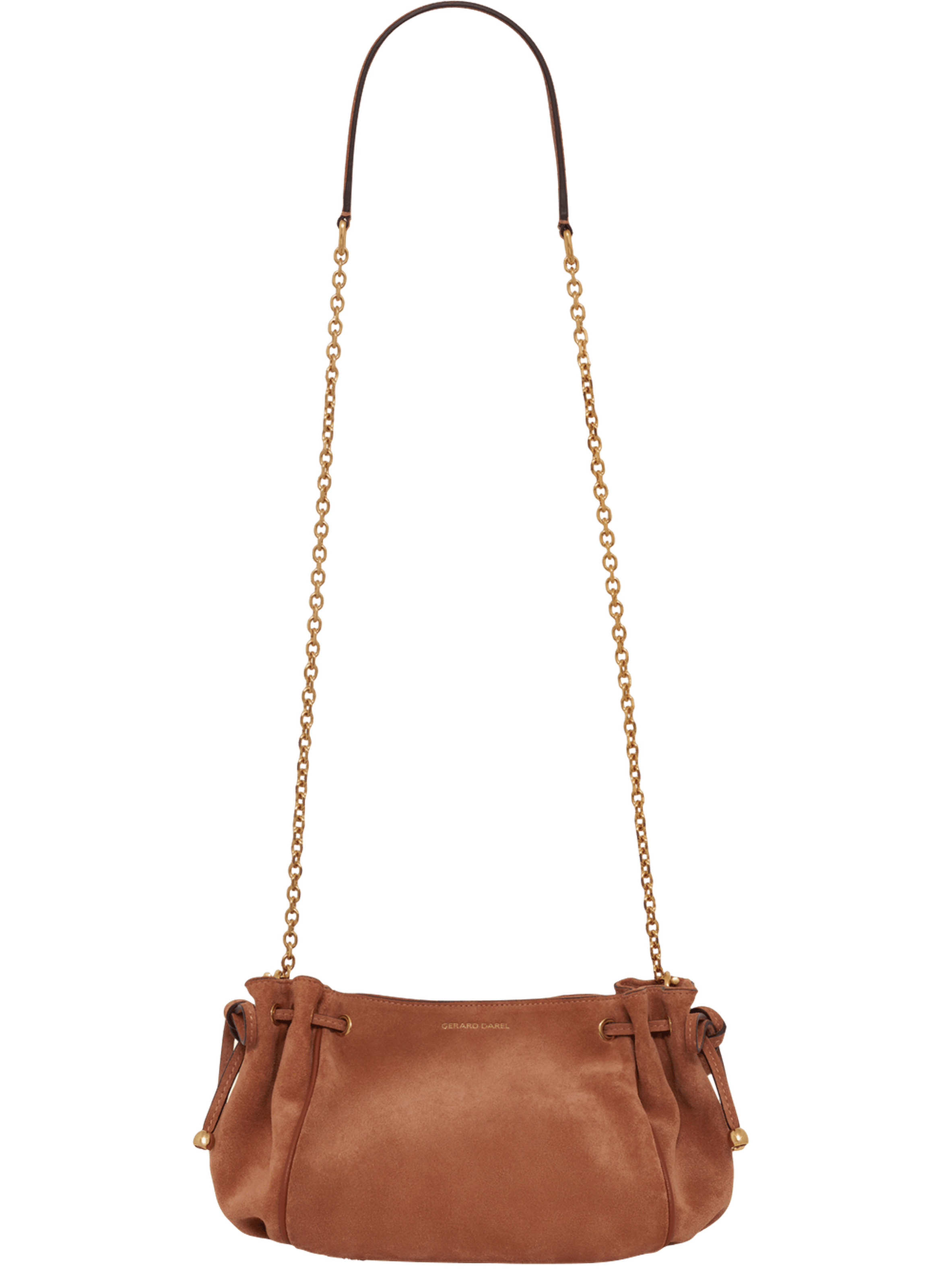 Sac en cuir velours - LE MINI 24 GERARD DAREL Beige