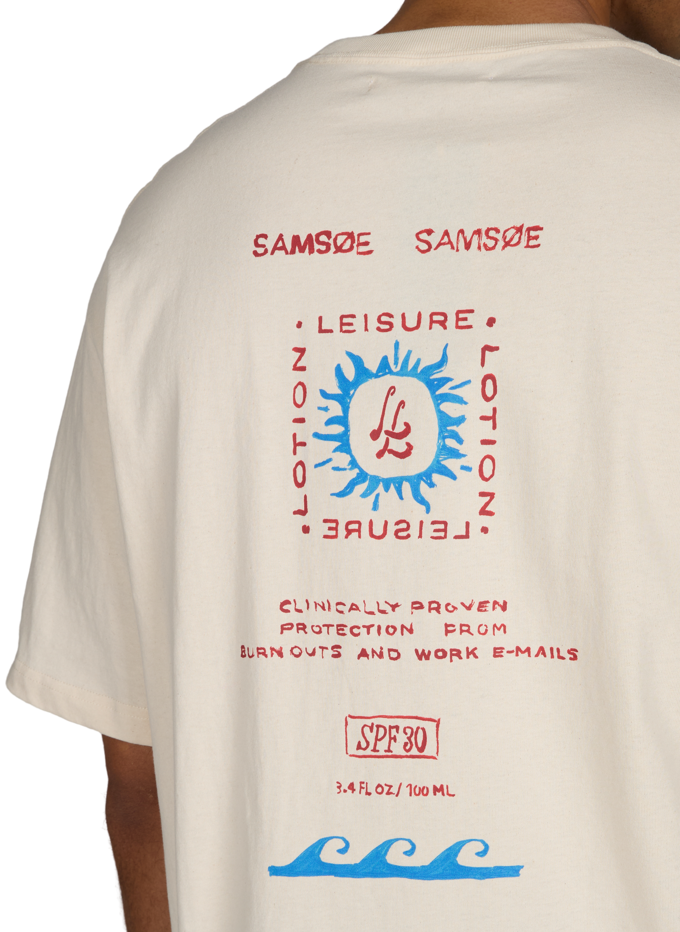 Biker-style cotton t-shirt SAMSOE SAMSOE Beige