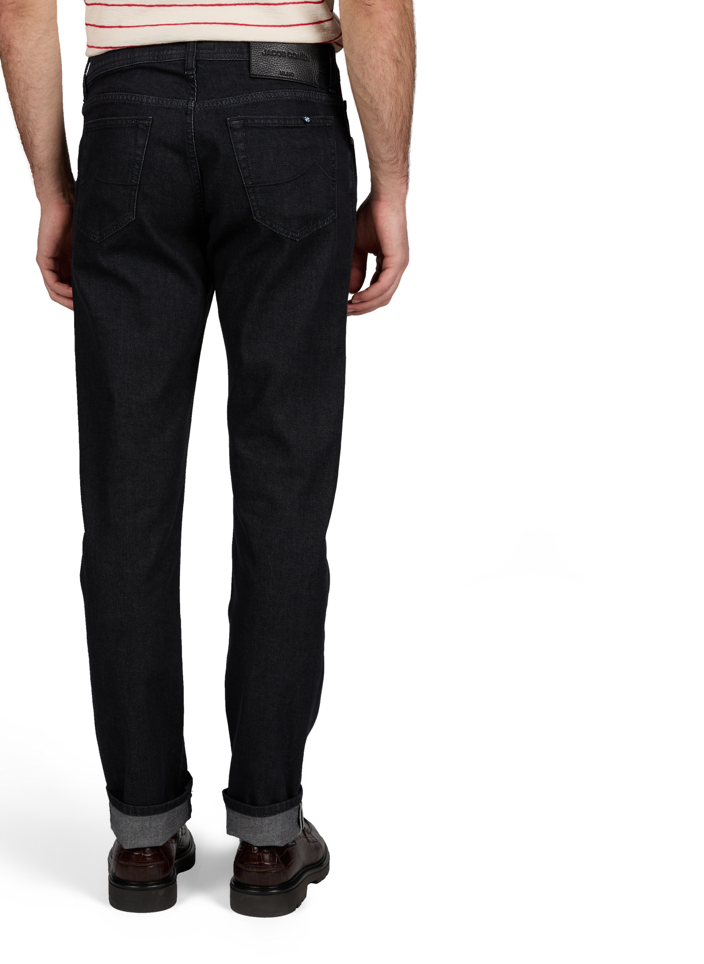 Straight-cut cotton-blend jeans JACOB COHEN Black