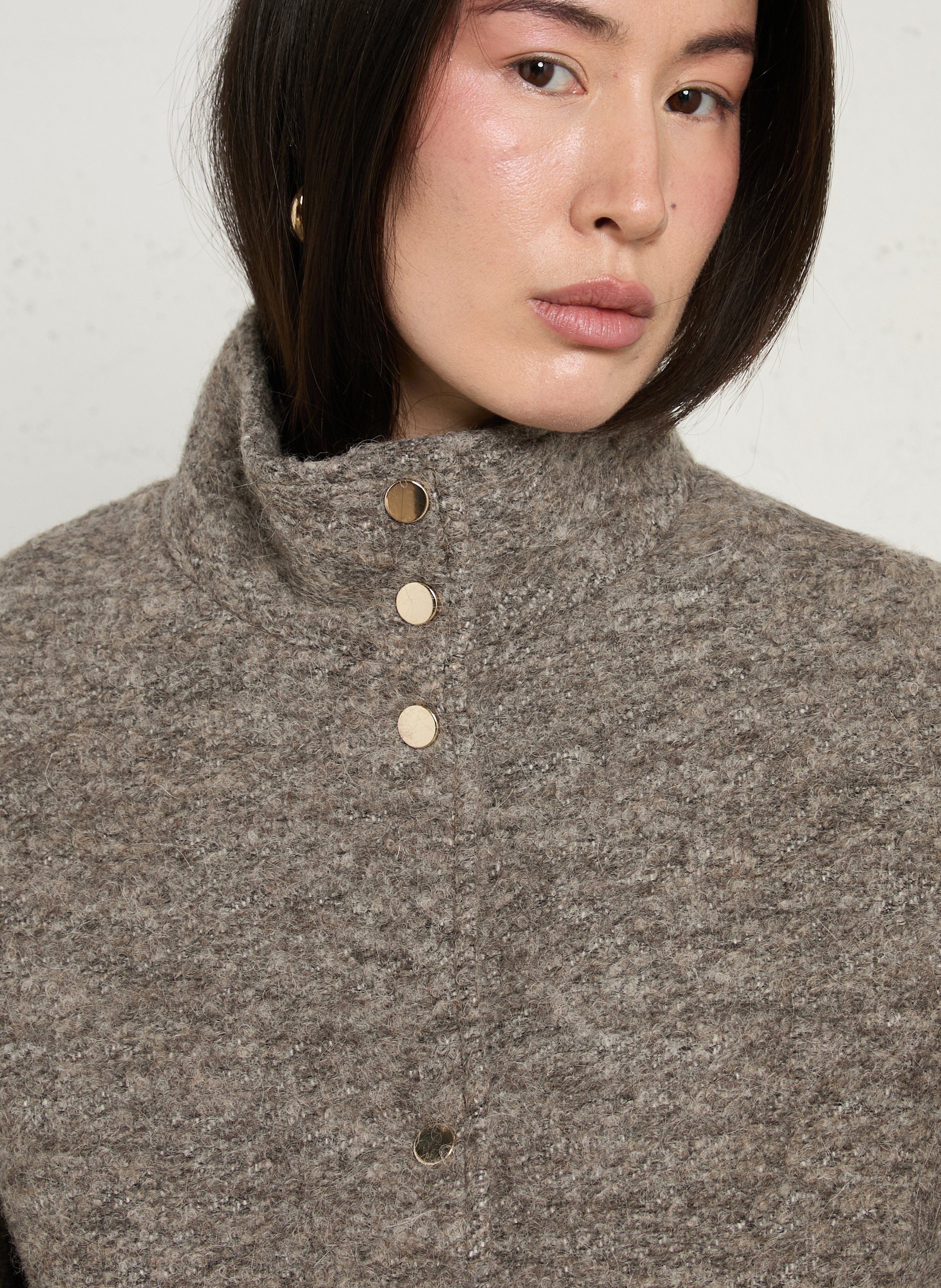 Veste col montant en laine mélangée freddy MAISON 123 Gris