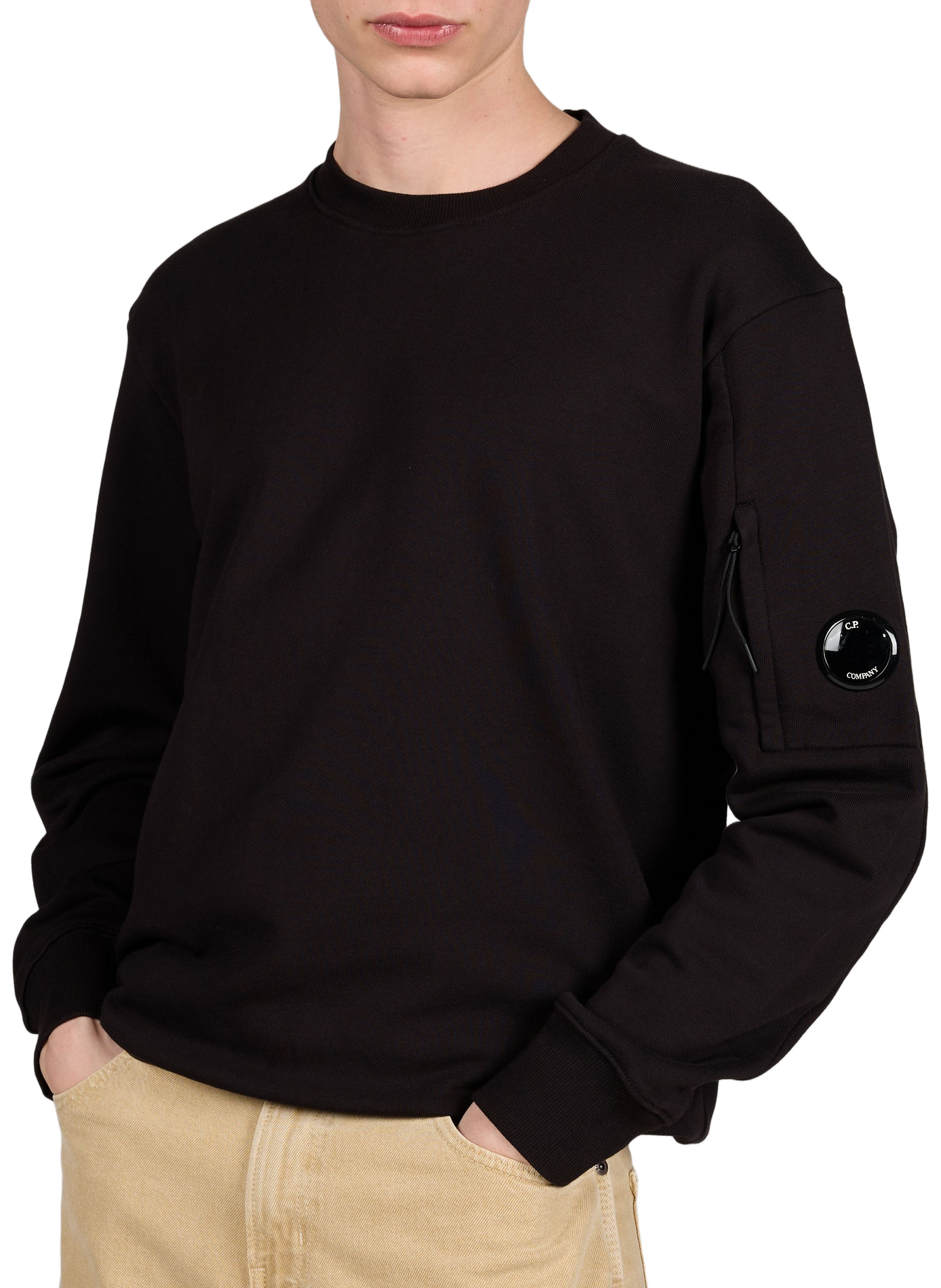 Round neck cotton sweatshirt CP COMPANY Black