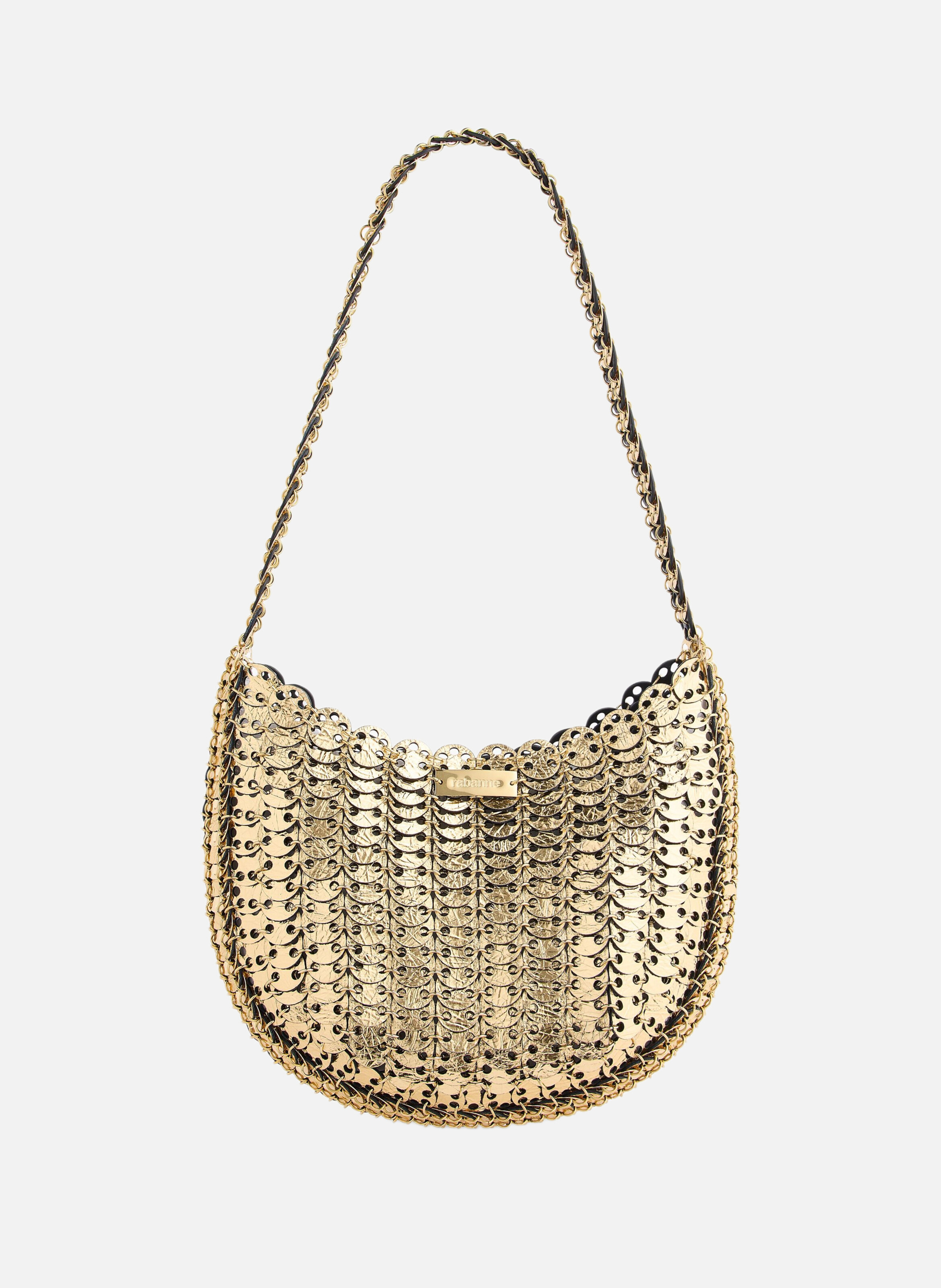 Sac moon hobo flip en cuir réversible RABANNE Noir