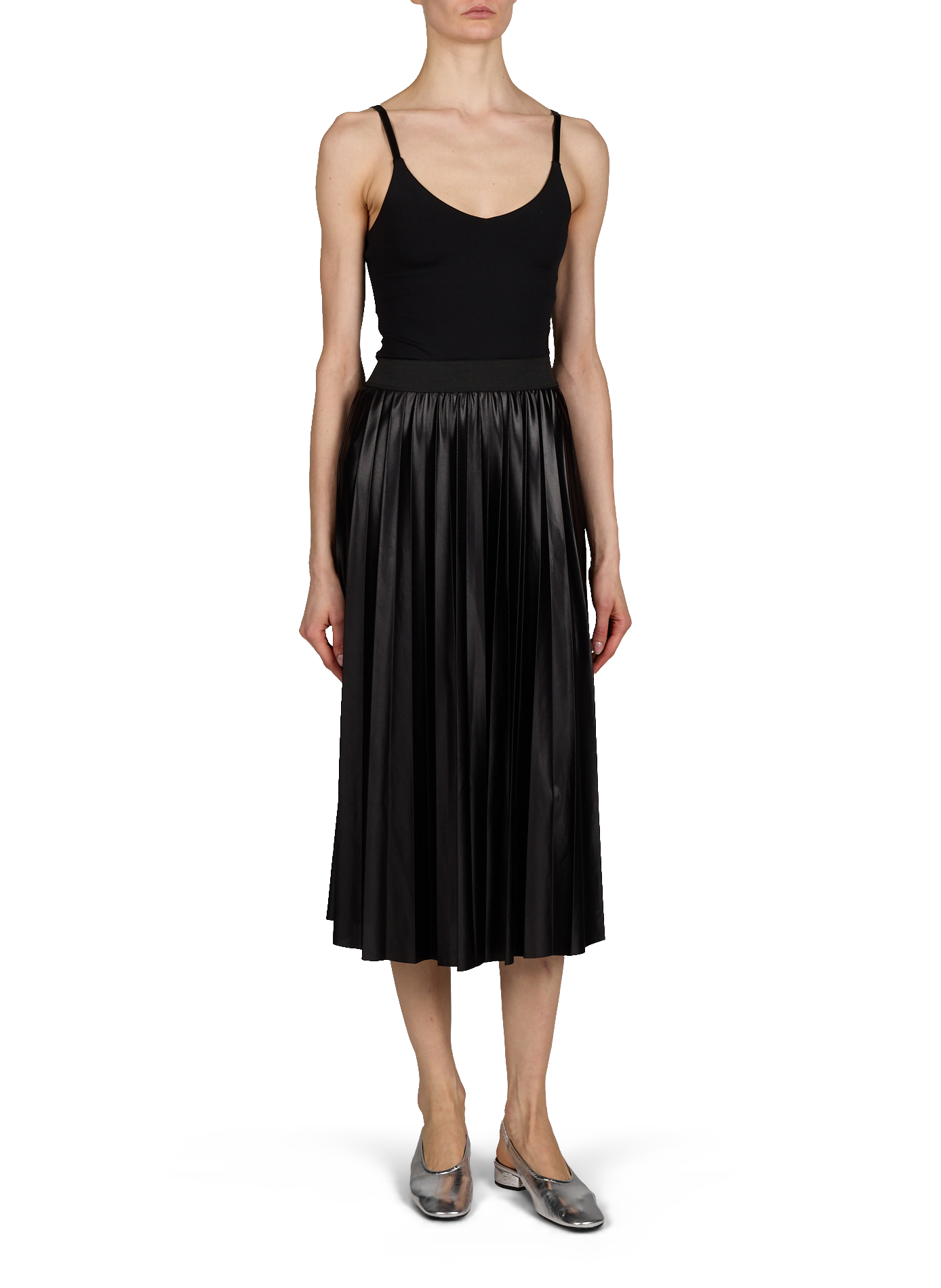 Jupe midi plissée VILA Noir