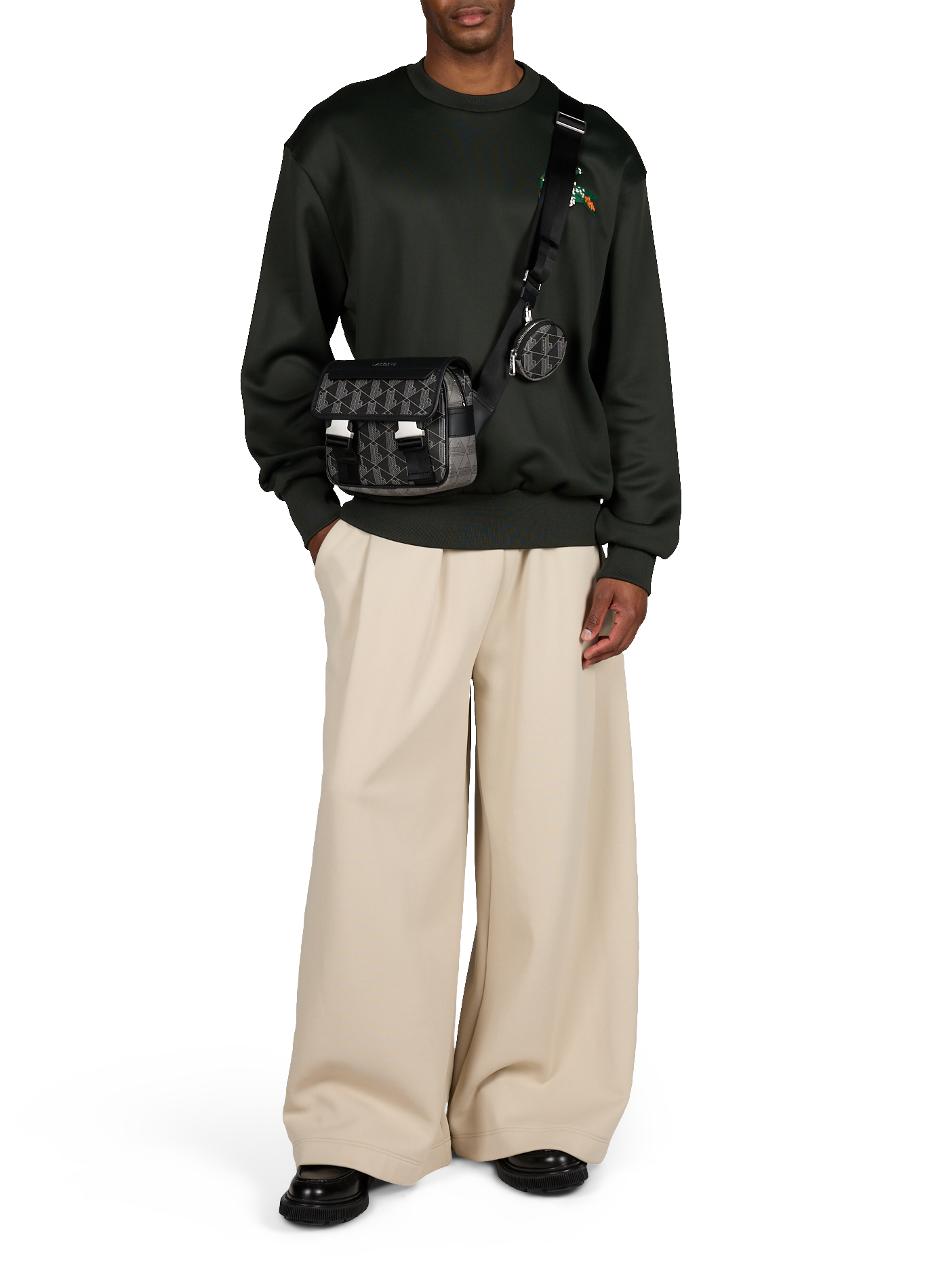 Weite Trainingshose mit Logo LACOSTE Beige