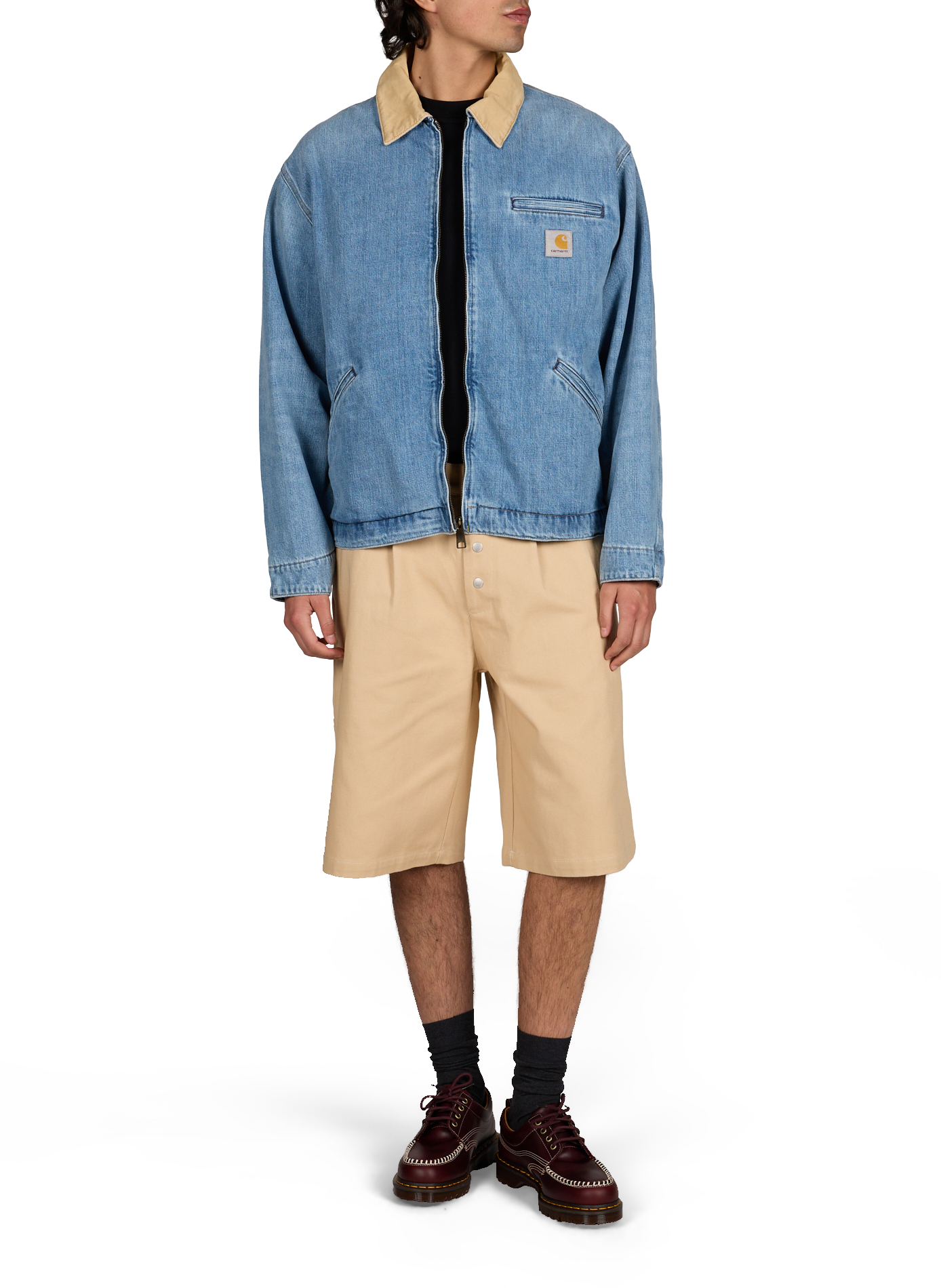 Veste denim zippée à poche poitrine en coton CARHARTT WIP Bleu