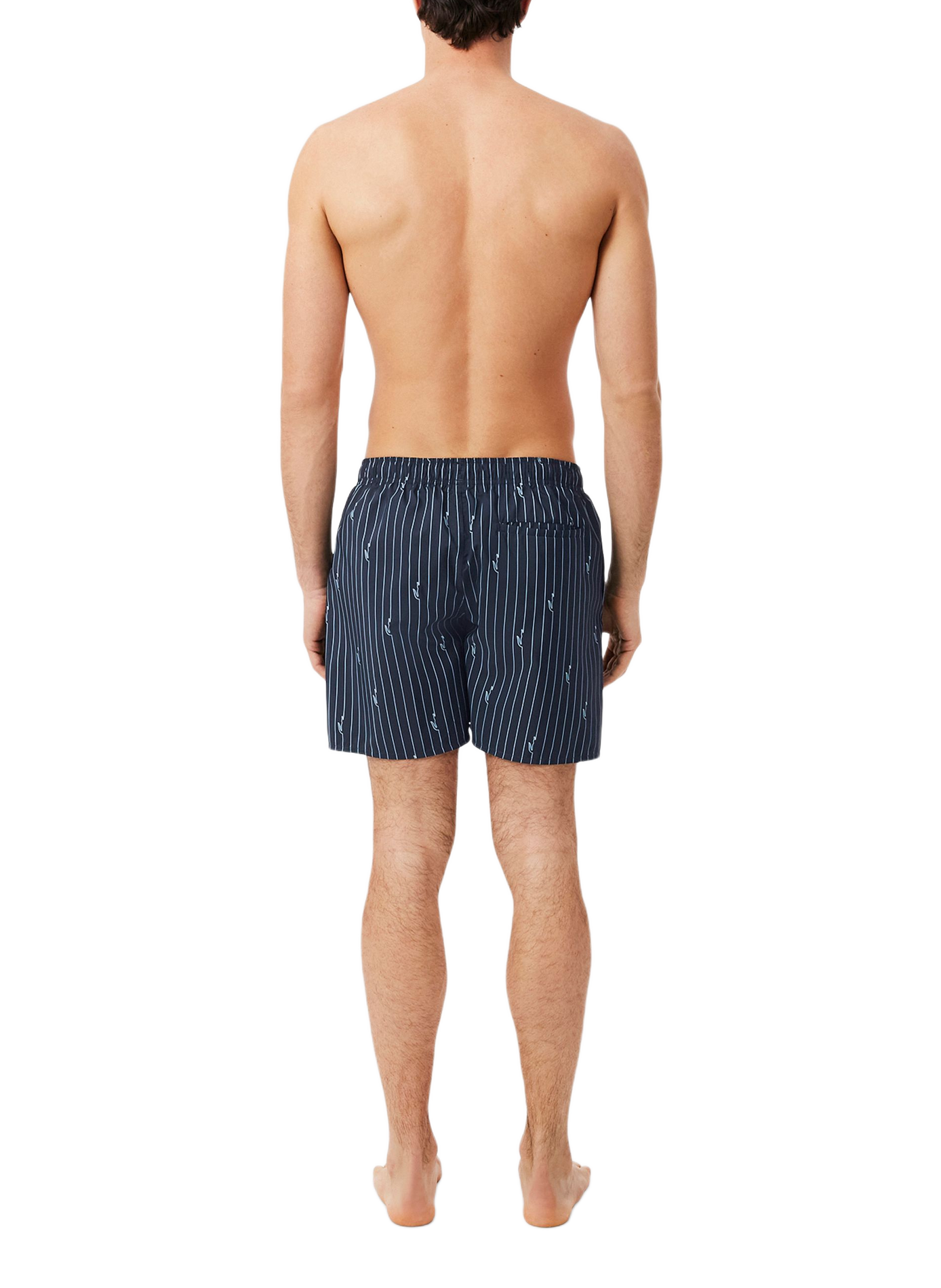 Bañador a rayas LACOSTE Negro