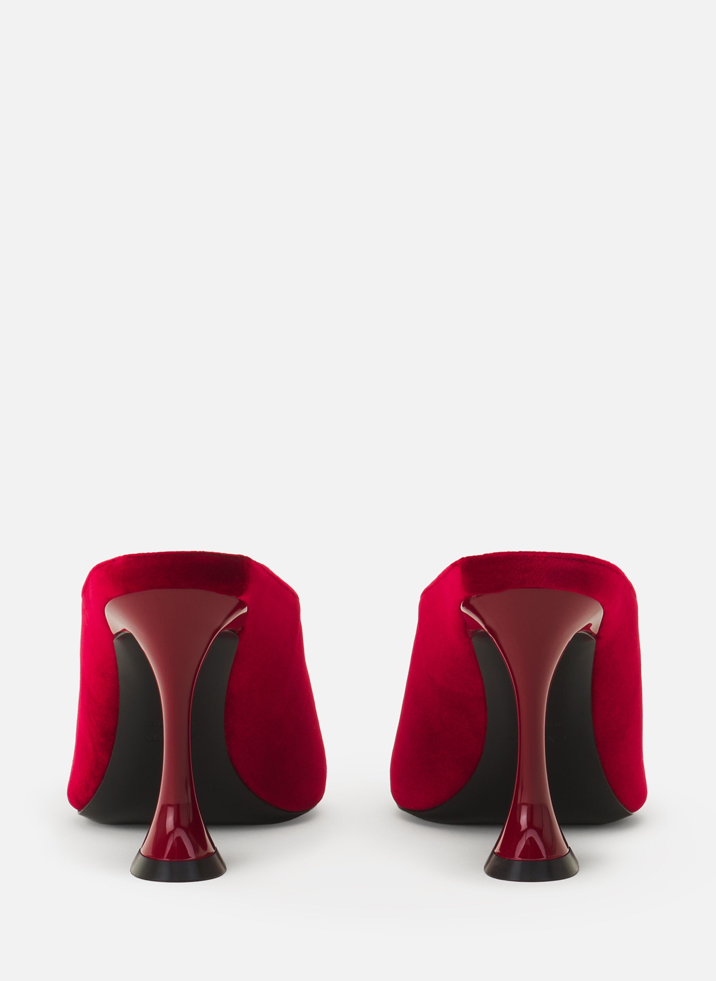 Mule midnight step en velours LANVIN Rouge