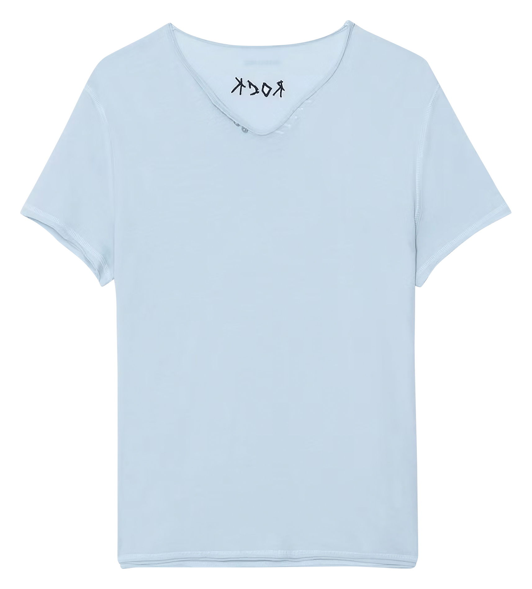 Tee-shirt droit col tunisien en coton monastir | Bleu ZADIG&VOLTAIRE Homme