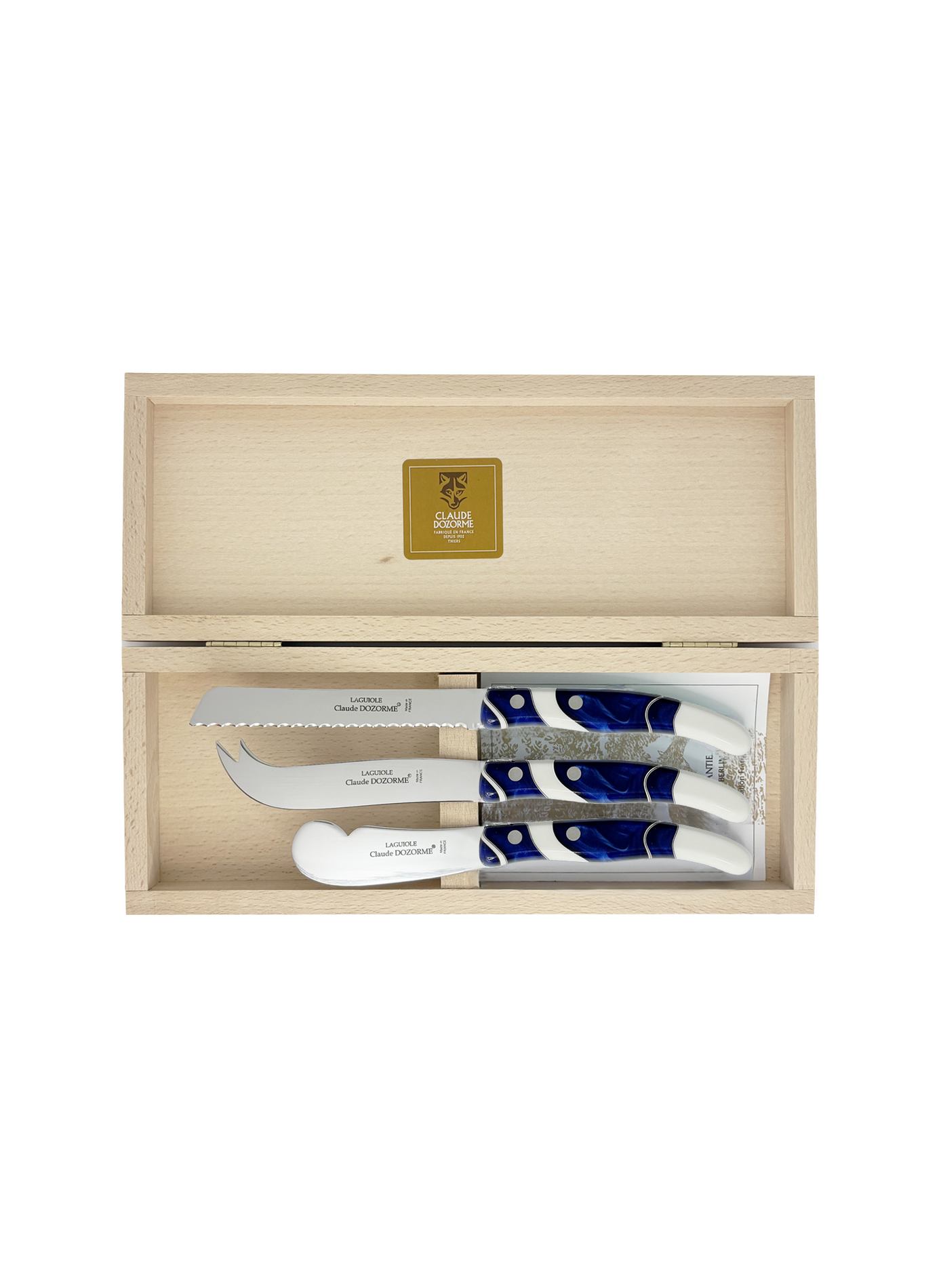 Set of 3 Berlingot knives DOZORME Blue