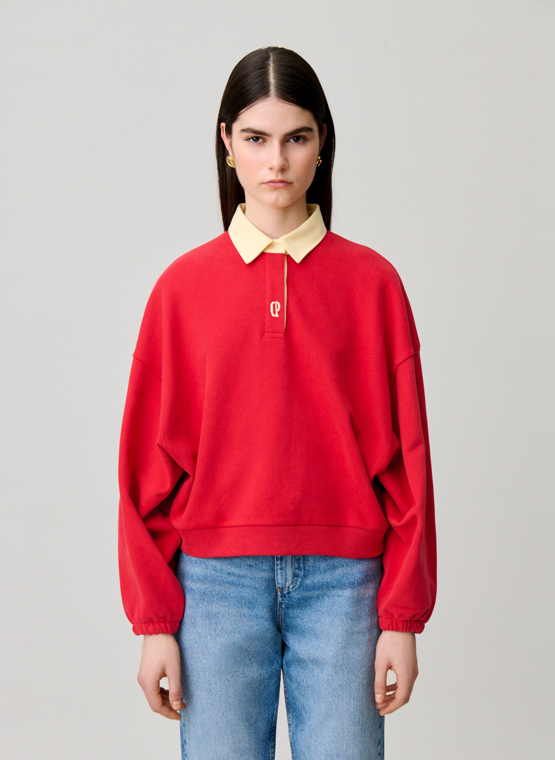 Sweat oversize en coton CLAUDIE PIERLOT Rouge