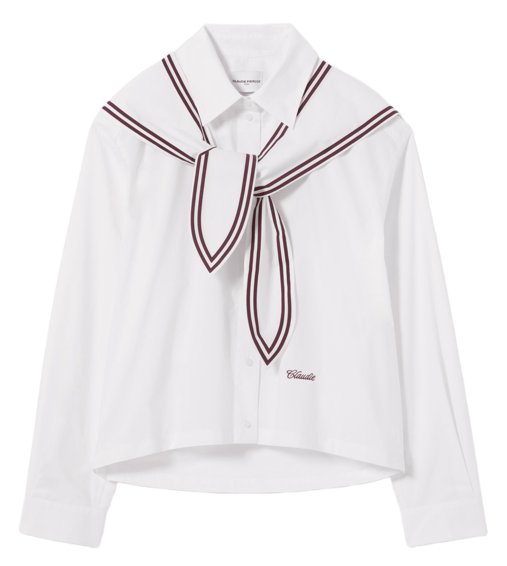 Chemise droite col classique en coton CLAUDIE PIERLOT Beige