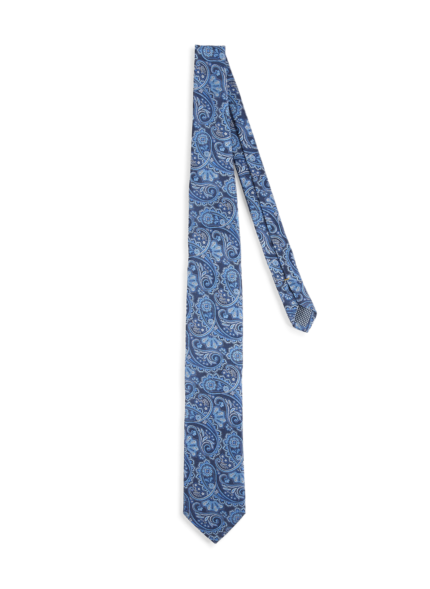 Silk paisley patterned tie ETON Blue