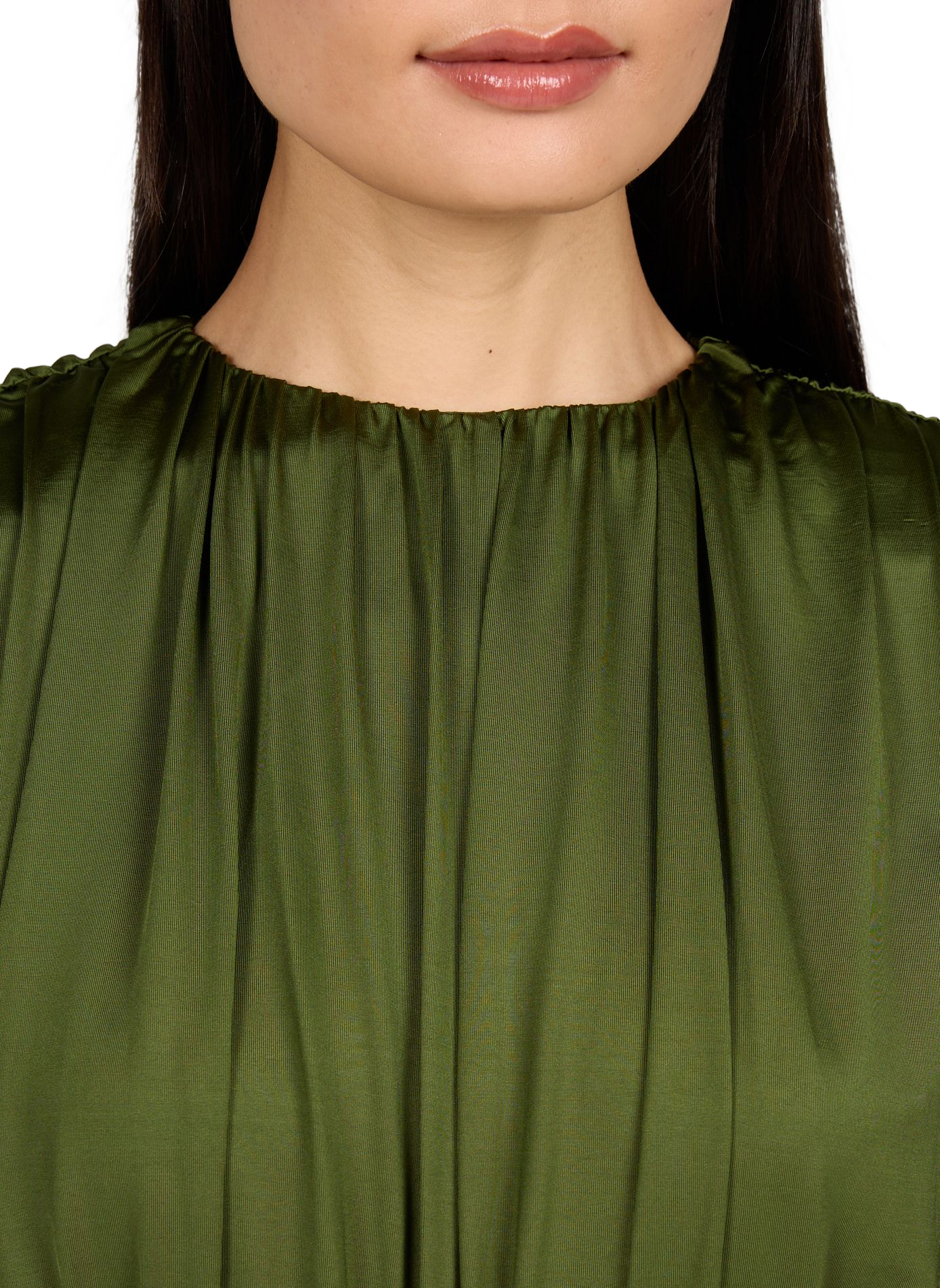 Robe longue satinée SELF PORTRAIT Vert