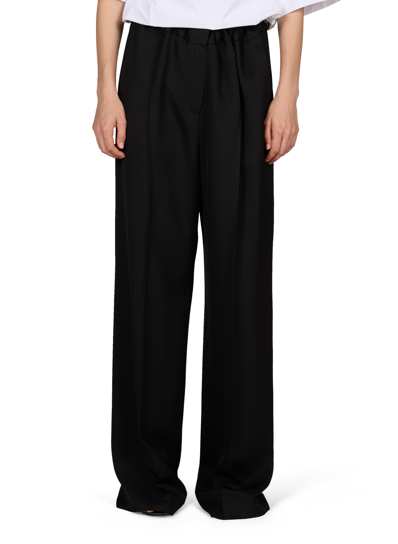Pantalon droit à plis CALVIN KLEIN COLLECTION Noir