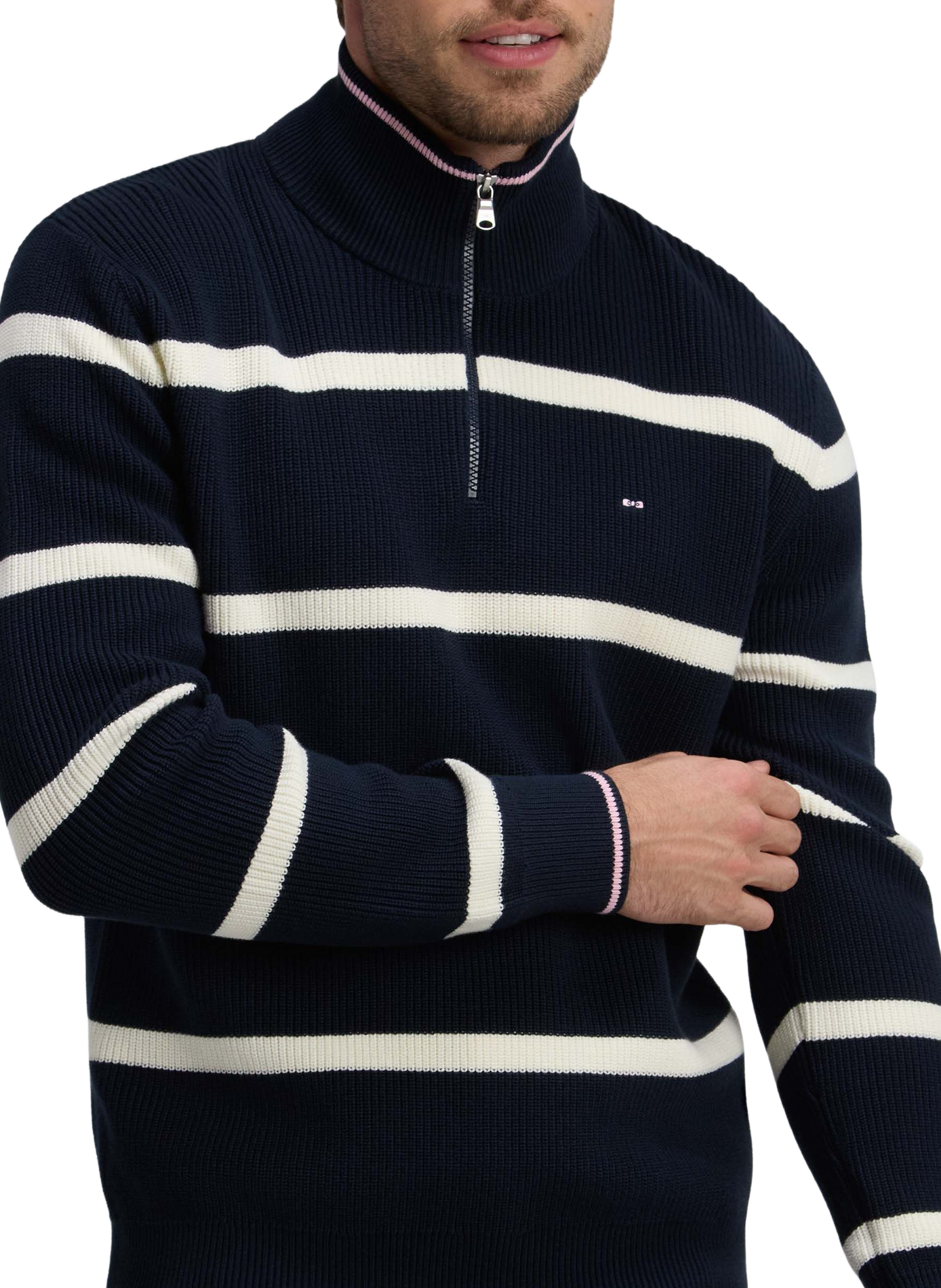 Pull col montant en coton EDEN PARK Blue