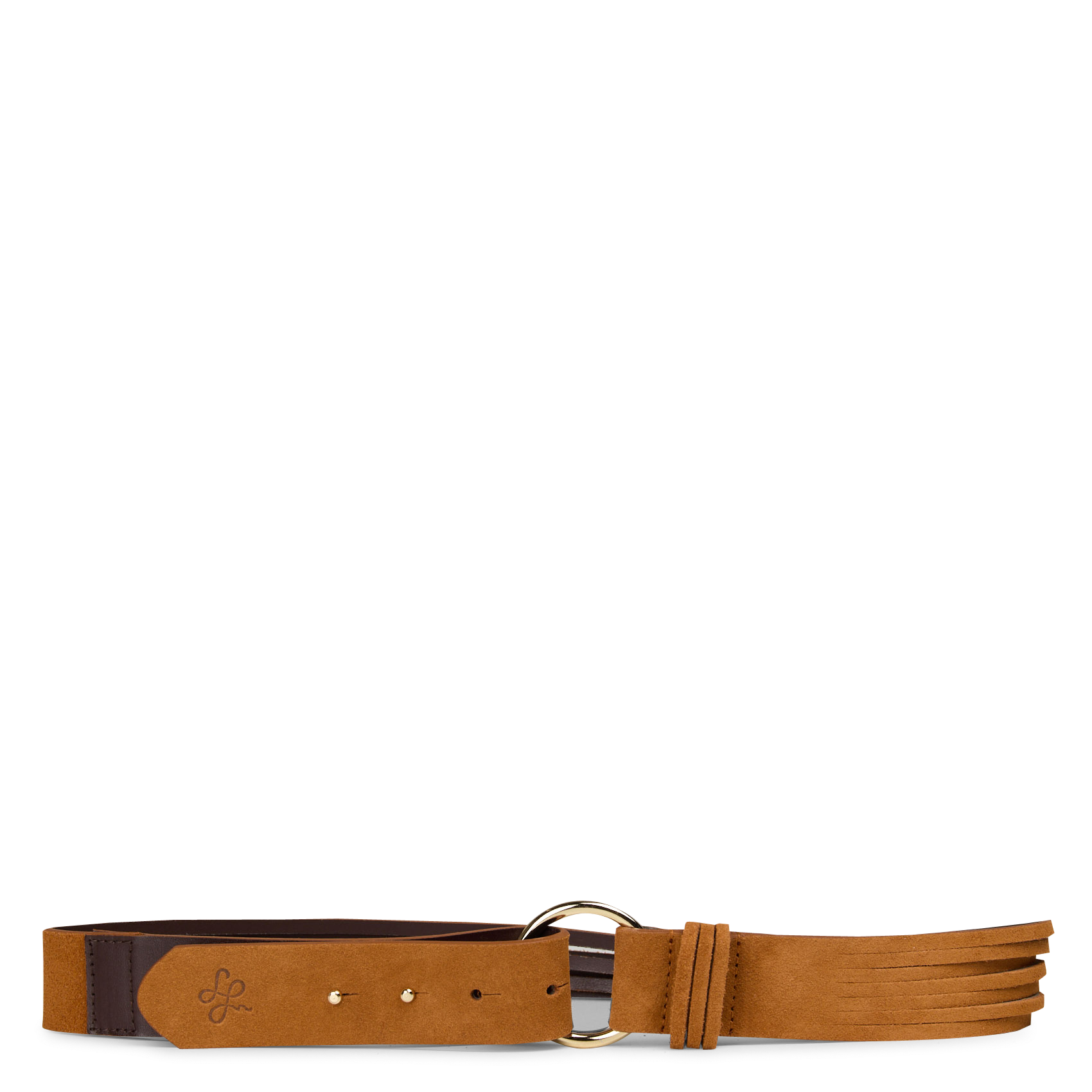 Leren riem met ronde gesp LA FEE MARABOUTEE Bruin