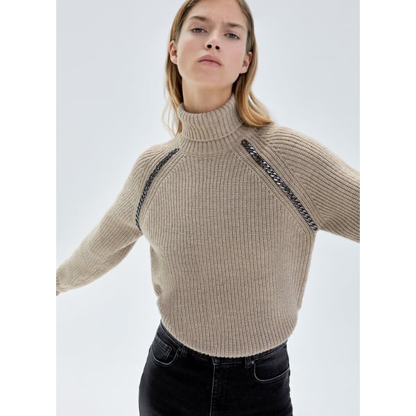 Pull droit à col roulé