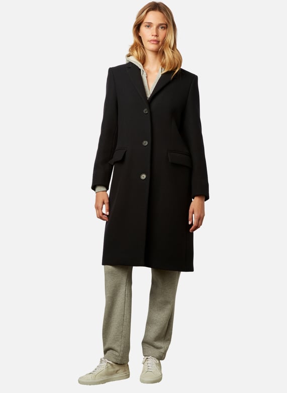 MANTEAU DROIT MI LONG EN LAINE VIERGE SAM GERARD DAREL pour FEMME Printemps