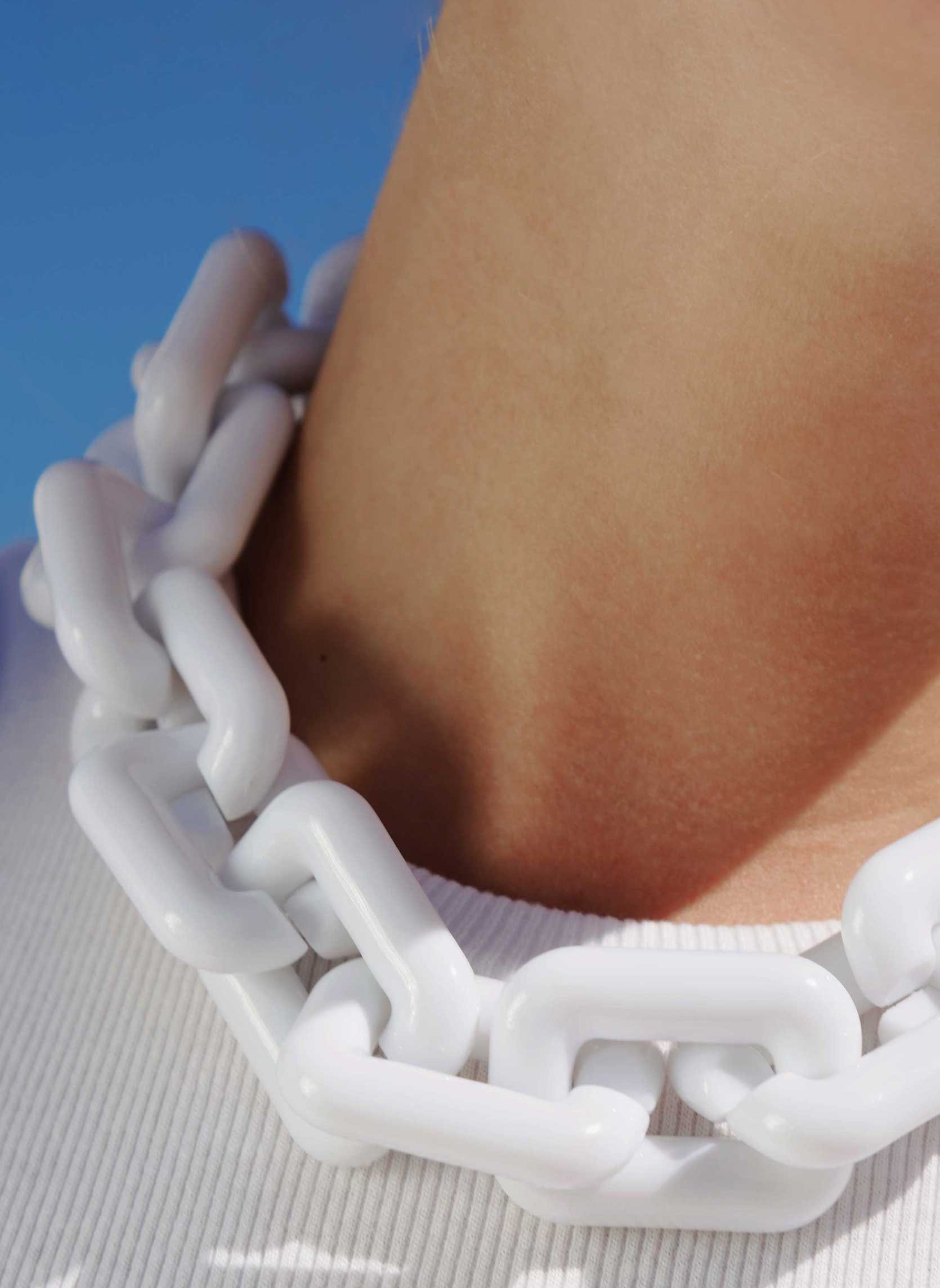 Collier grosse maille léger en aluminium rhymes HIPANEMA Blanc