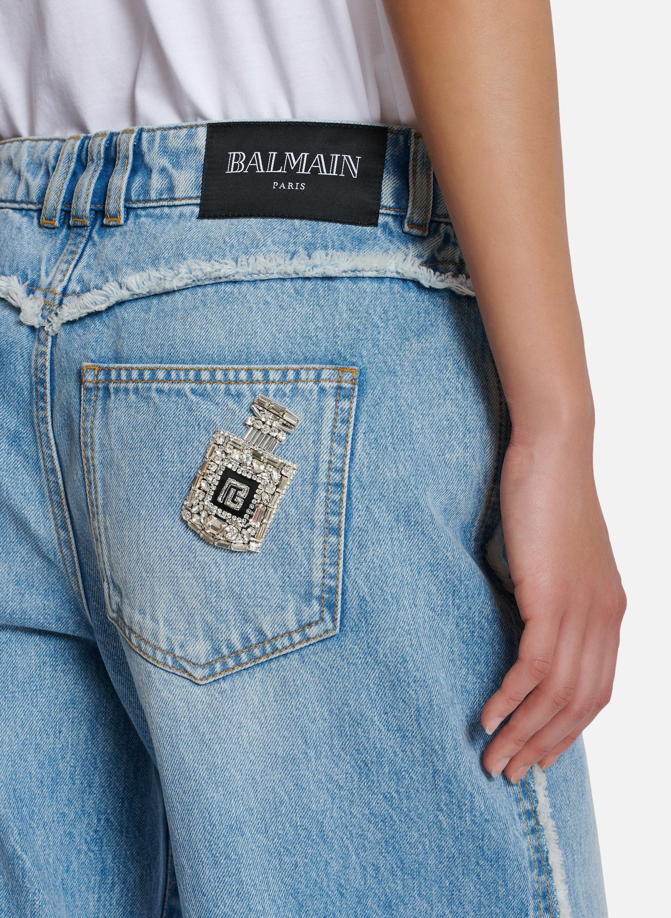 Jean droit en denim BALMAIN Bleu