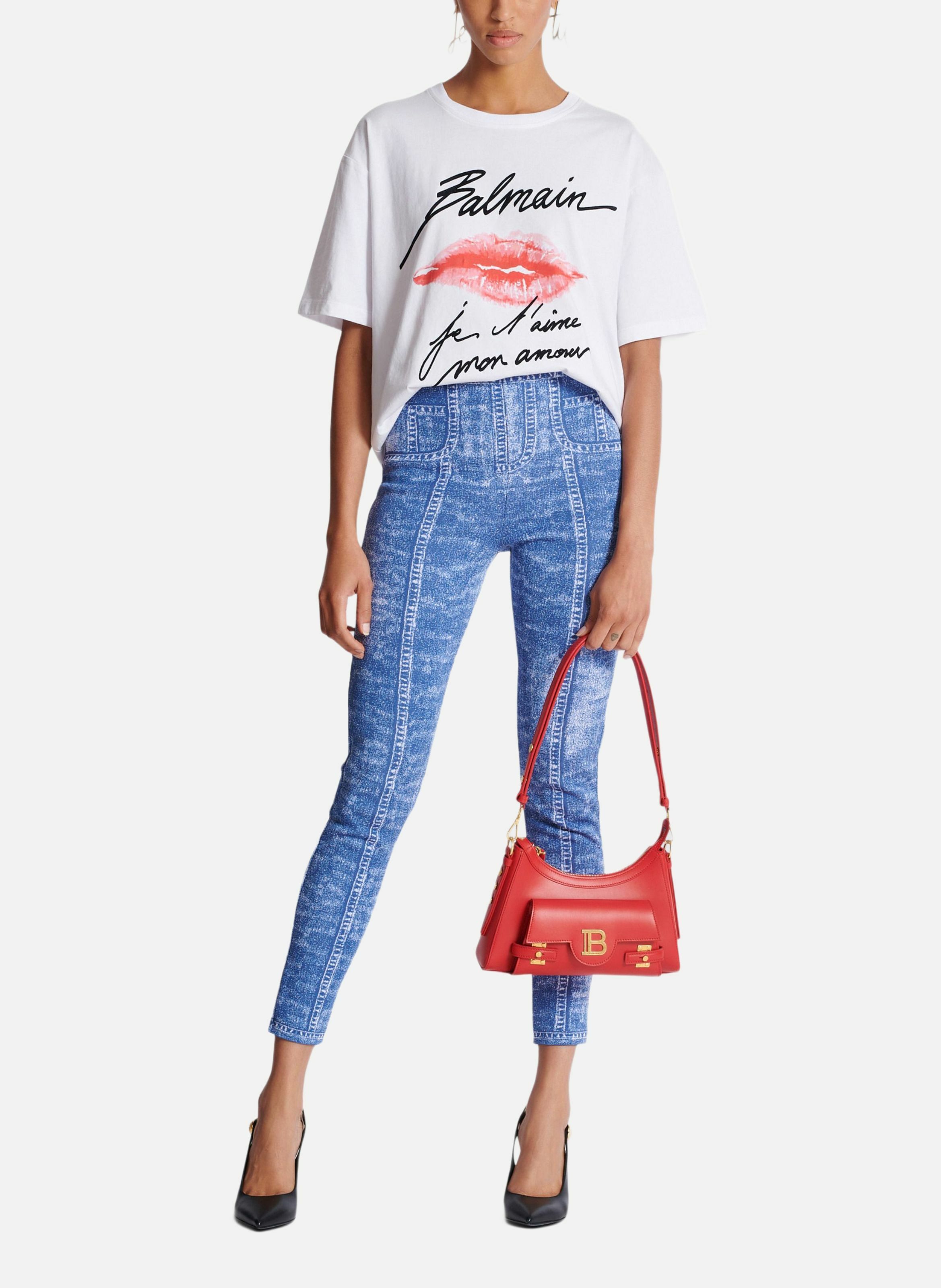 T-shirt à manches courtes imprimé kiss BALMAIN Blanc