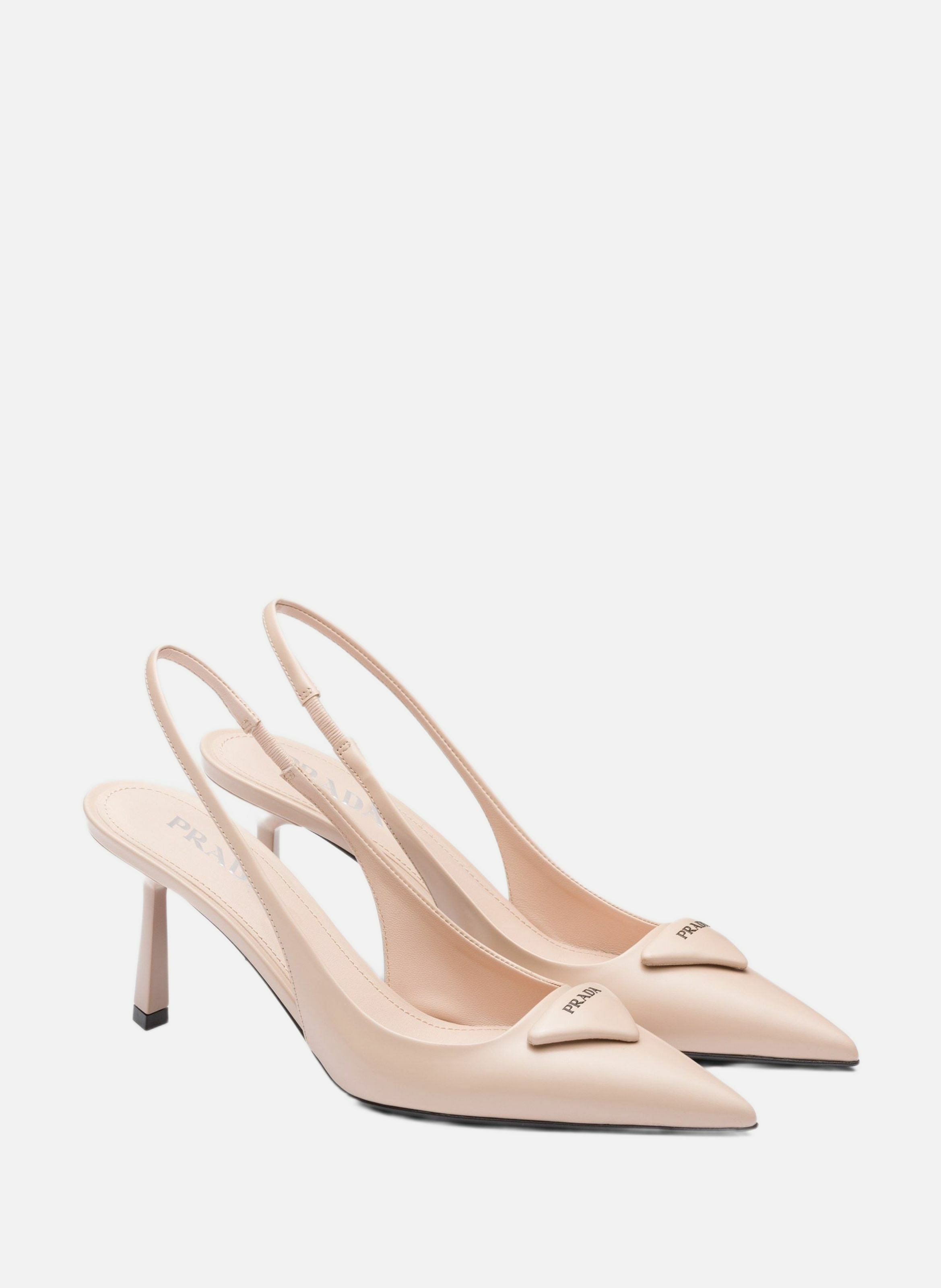 Escarpins à bride arrière en cuir brossé PRADA Rose