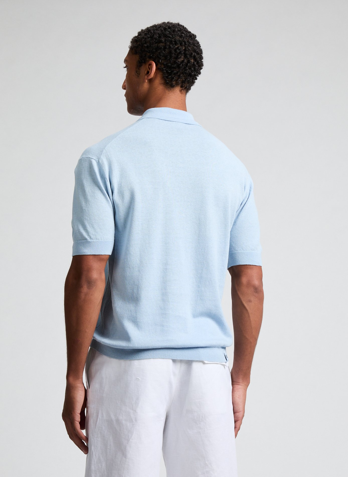 Linen and cotton polo shirt ARMANI EXCHANGE Blue
