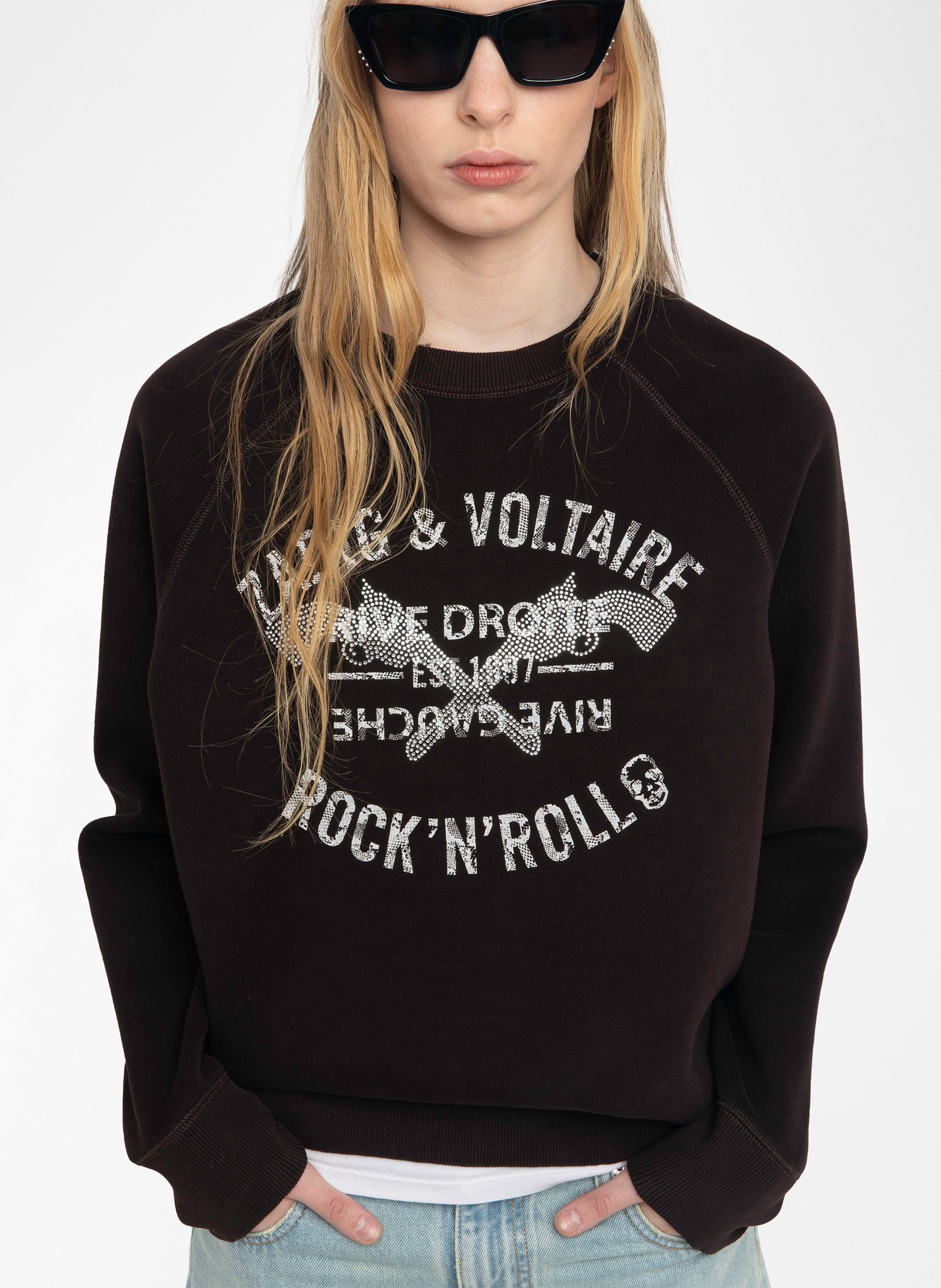 Sweat ample avec print strass upper ZADIG&VOLTAIRE Marron