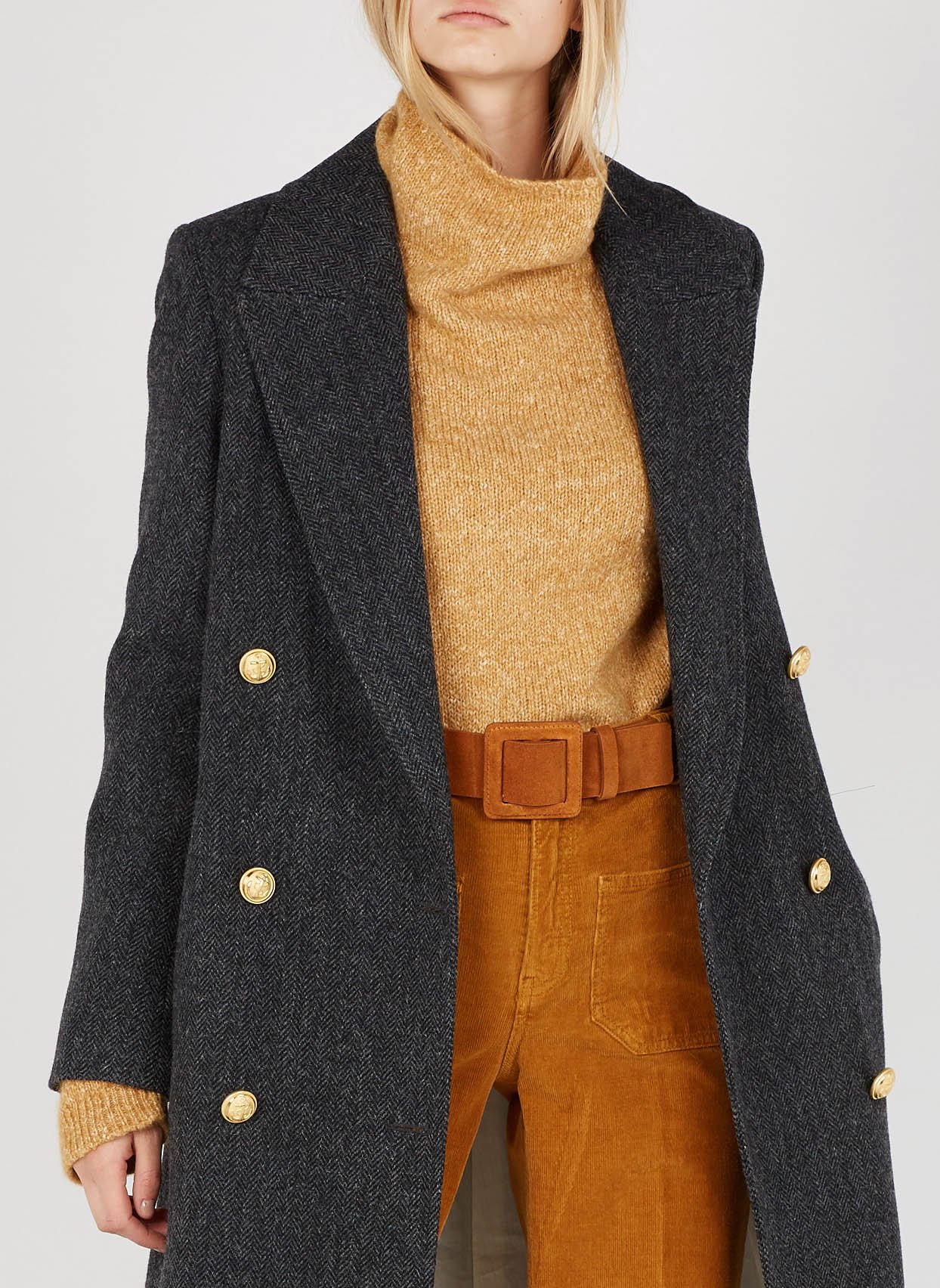 Ceinture à boucle en cuir betty BA&SH Marron